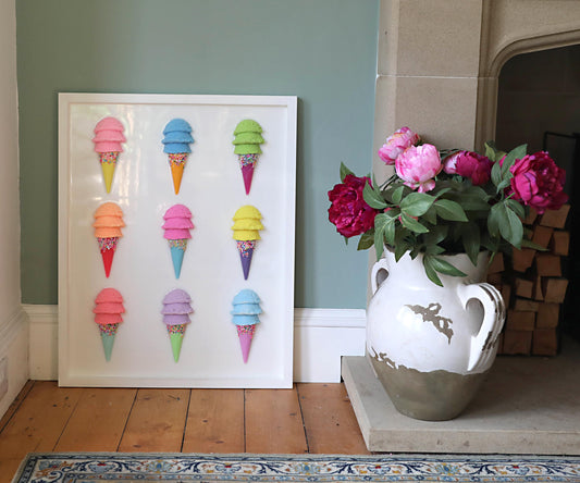 Ice Cream Pop Art Decor | Colourful Canvas Art Print for Sweet Treat Lovers & Perfect Birthday Gift