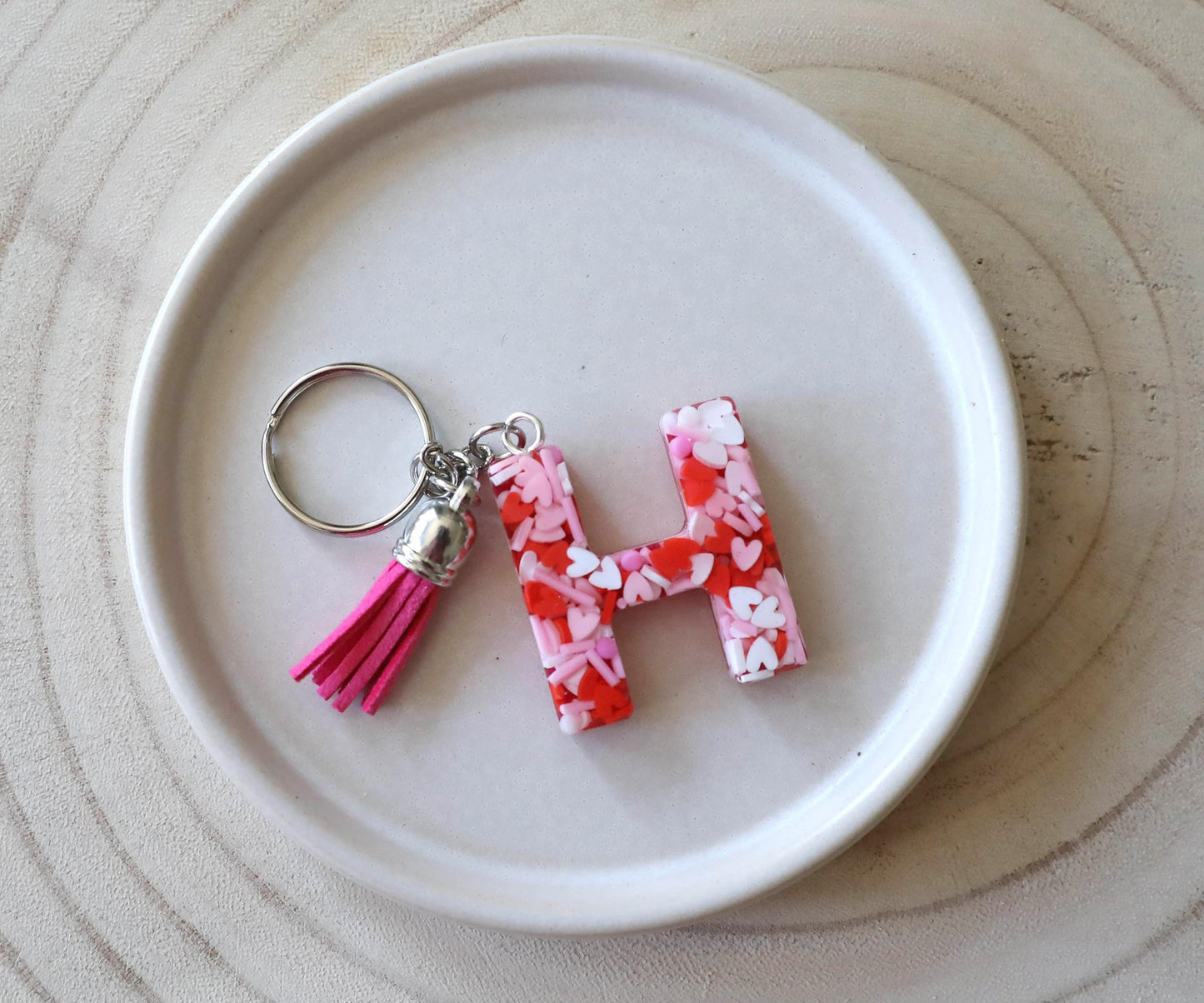 Made to Order Custom Keyring, Handmade Resin Keychain in Choice of Colours, Ideal Gift for Her