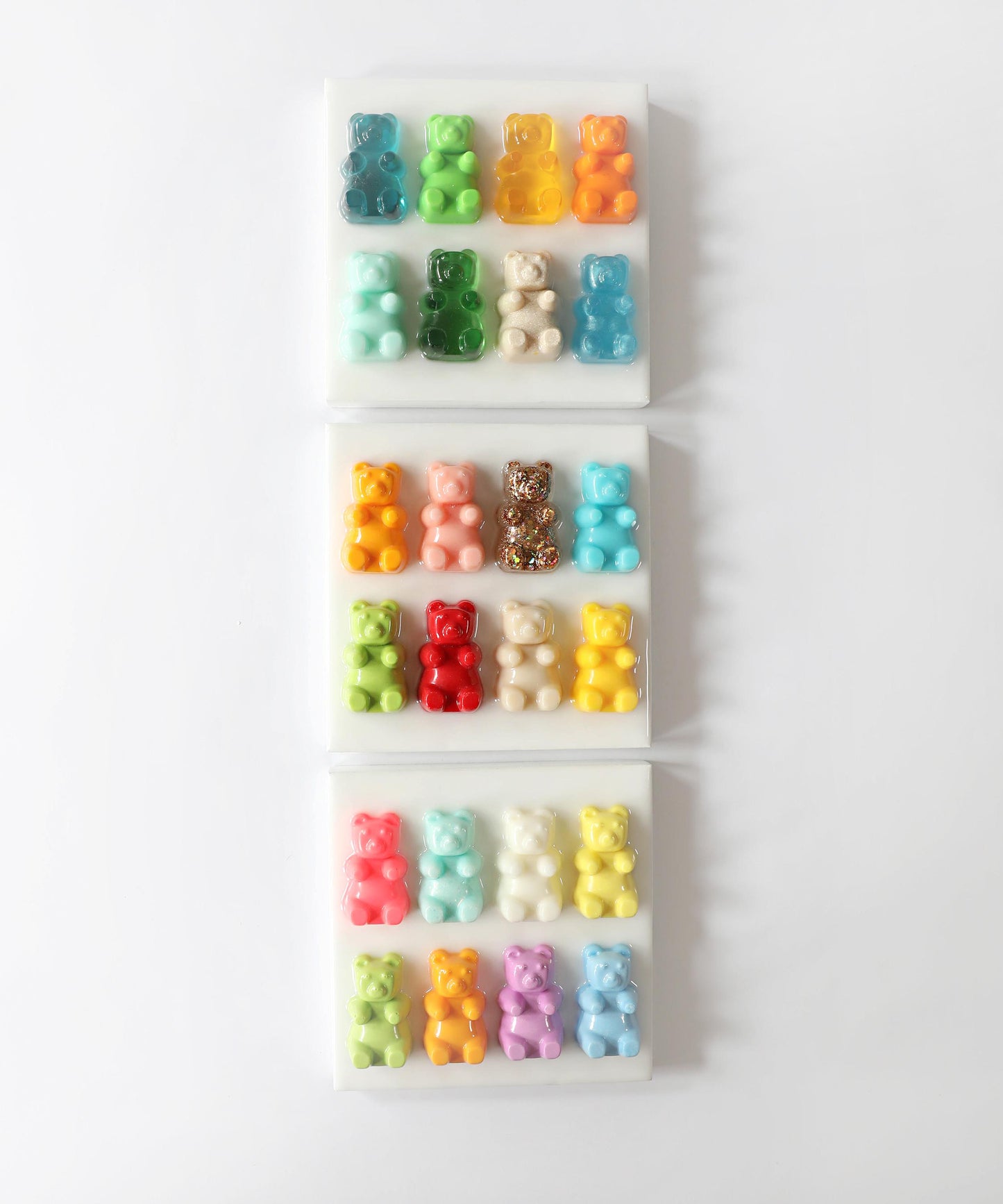 Mini Gummy Bear Wall Art, Bright Handmade 6-Inch Candy Artwork for Fun Home Decor Gift