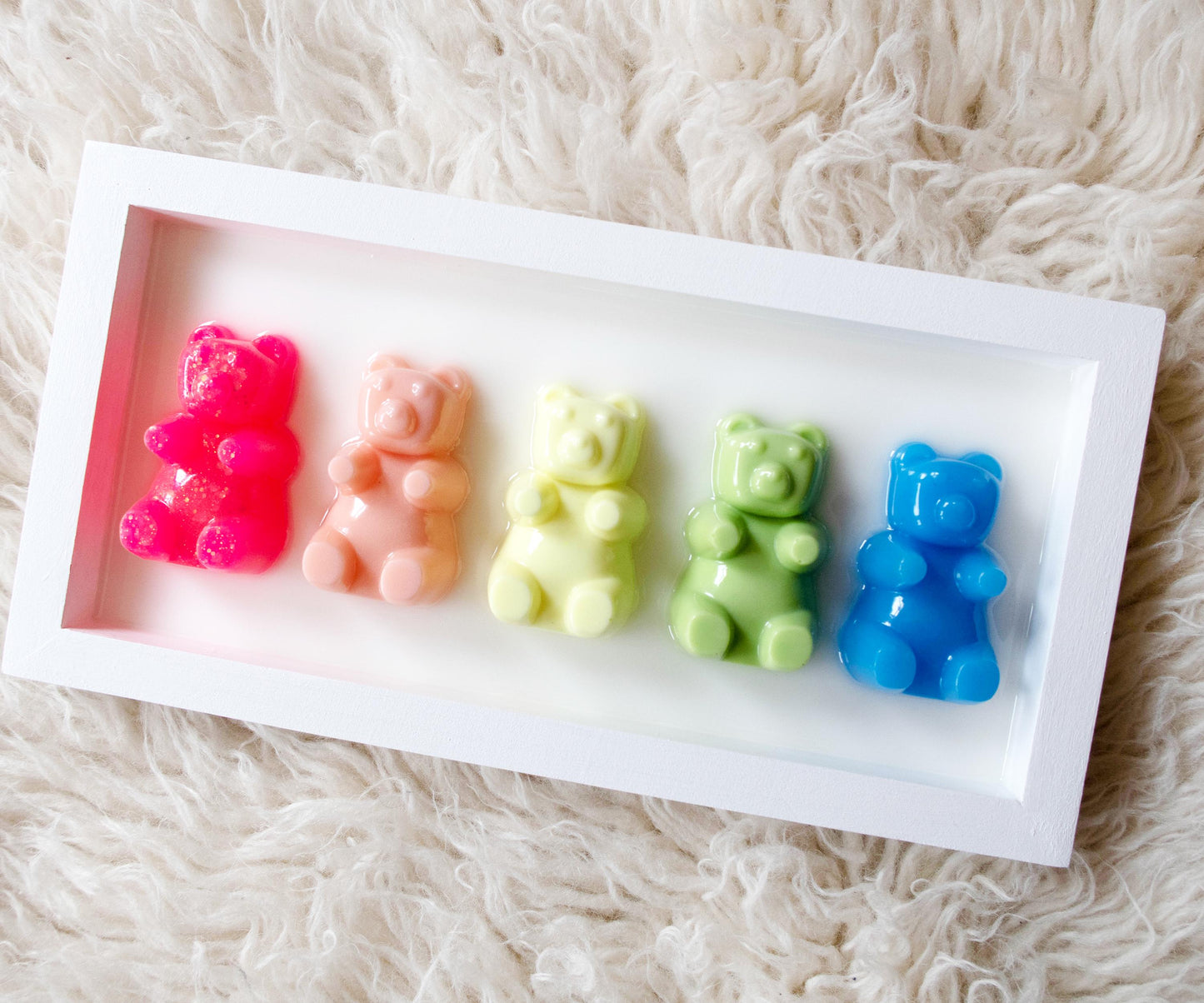 Gummy Bear Art - Handmade Rainbow Wall Decor, Cheerful Addition to Baby’s Nursery or Playroom, Fun Gift Idea!