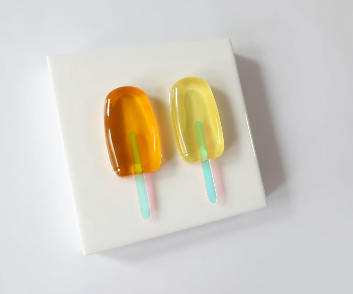 Yellow Popsicle Art, Vibrant 3D Resin Decor for Kitchen & Kids Room, Unique Summer Gift for Home Decoration