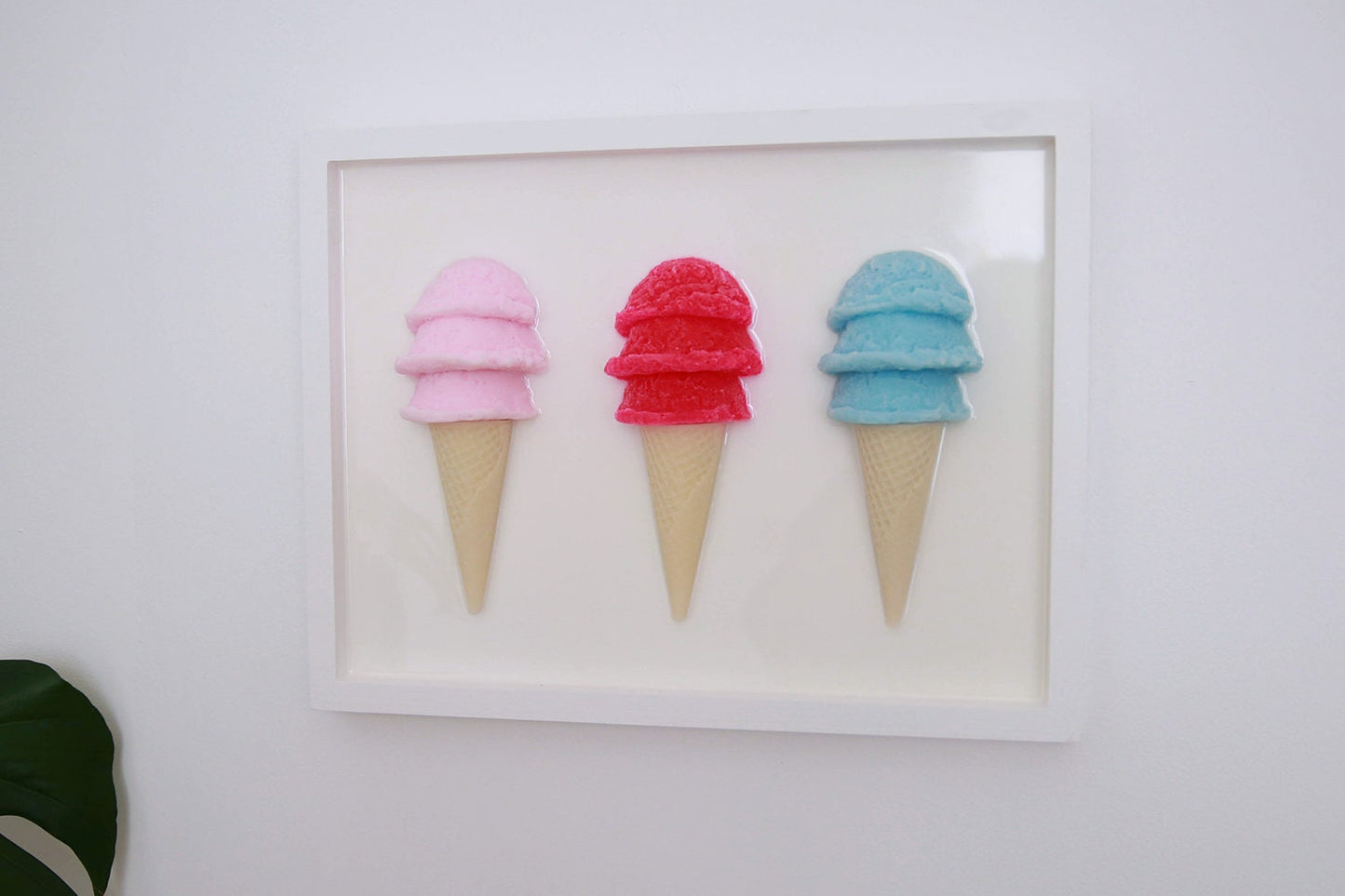 Charming Ice Cream Themed Framed Wall Artwork for Kid's Rooms