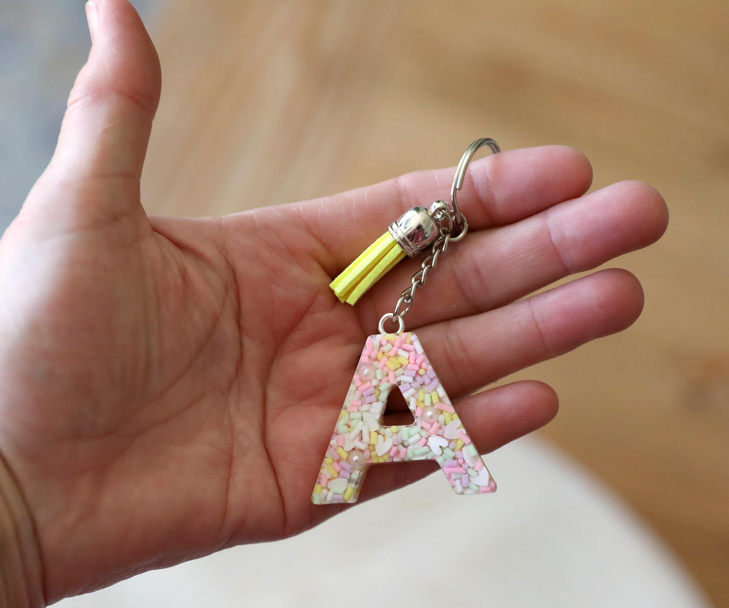 Made to Order Custom Keyring, Handmade Resin Keychain in Choice of Colours, Ideal Gift for Her