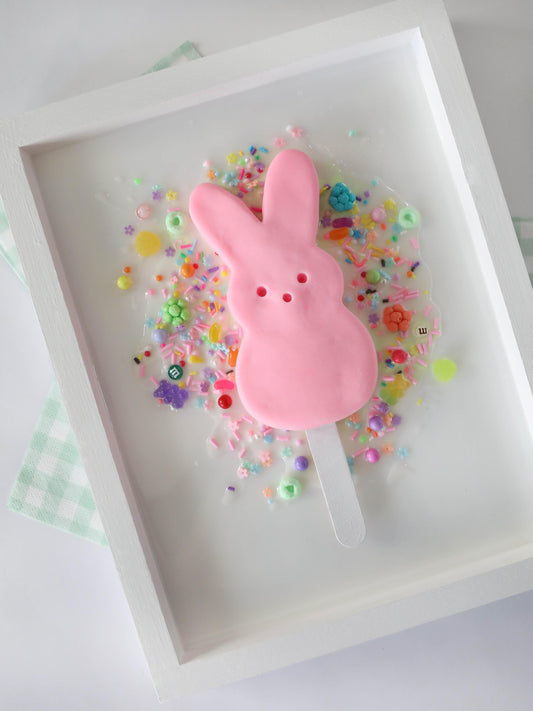 Bunny Popsicle Art - Playful Canvas Wall Decor for Fun Spaces, Perfect Gift for Birthdays, Kids, and Sweet Treat Enthusiasts