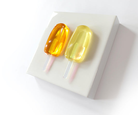 Yellow Popsicle Art, Vibrant 3D Resin Decor for Kitchen & Kids Room, Unique Summer Gift for Home Decoration