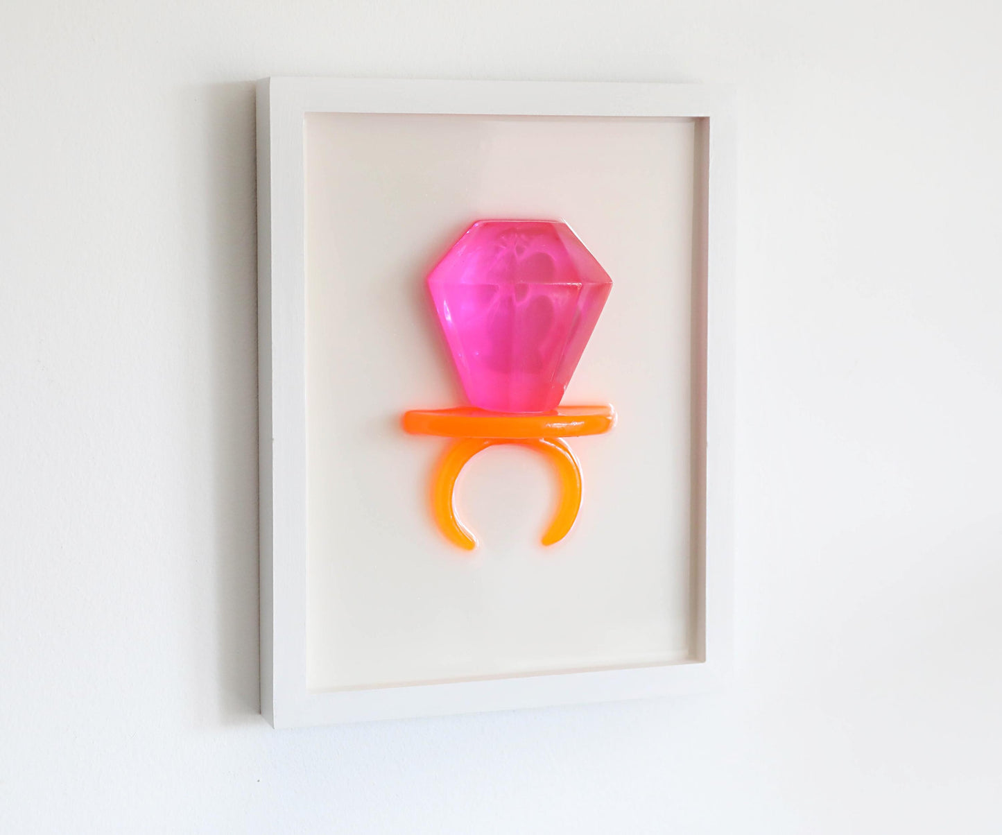 Pink Ring Pop Art, Original Handmade Wall Decor, Fun Kids Room Accent, Unique Birthday Present