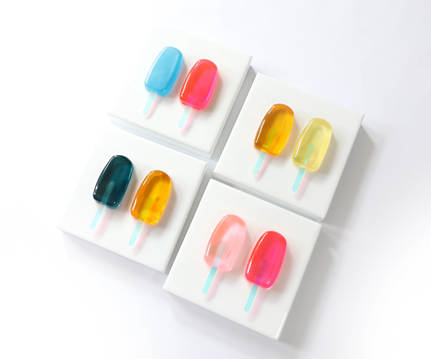 Yellow Popsicle Art, Vibrant 3D Resin Decor for Kitchen & Kids Room, Unique Summer Gift for Home Decoration
