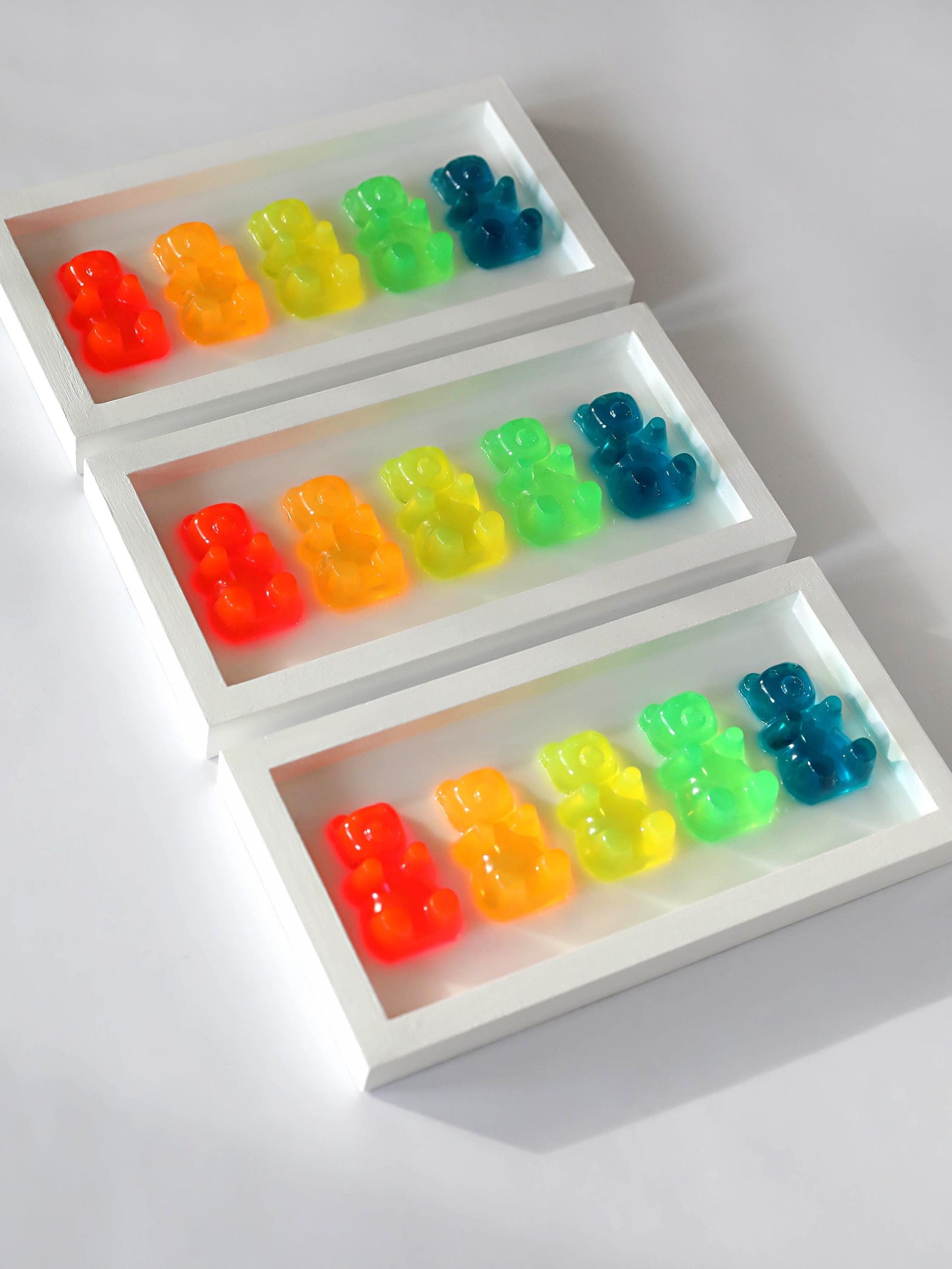 Gummy Bear Resin Art, Vibrant 3D Mini Collection for Playrooms, Unique Handmade Gift for Kids and Whimsical Decor Lovers
