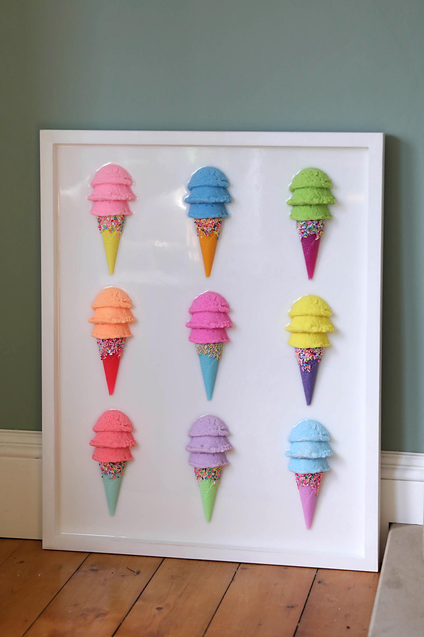 Ice Cream Pop Art Decor | Colourful Canvas Art Print for Sweet Treat Lovers & Perfect Birthday Gift