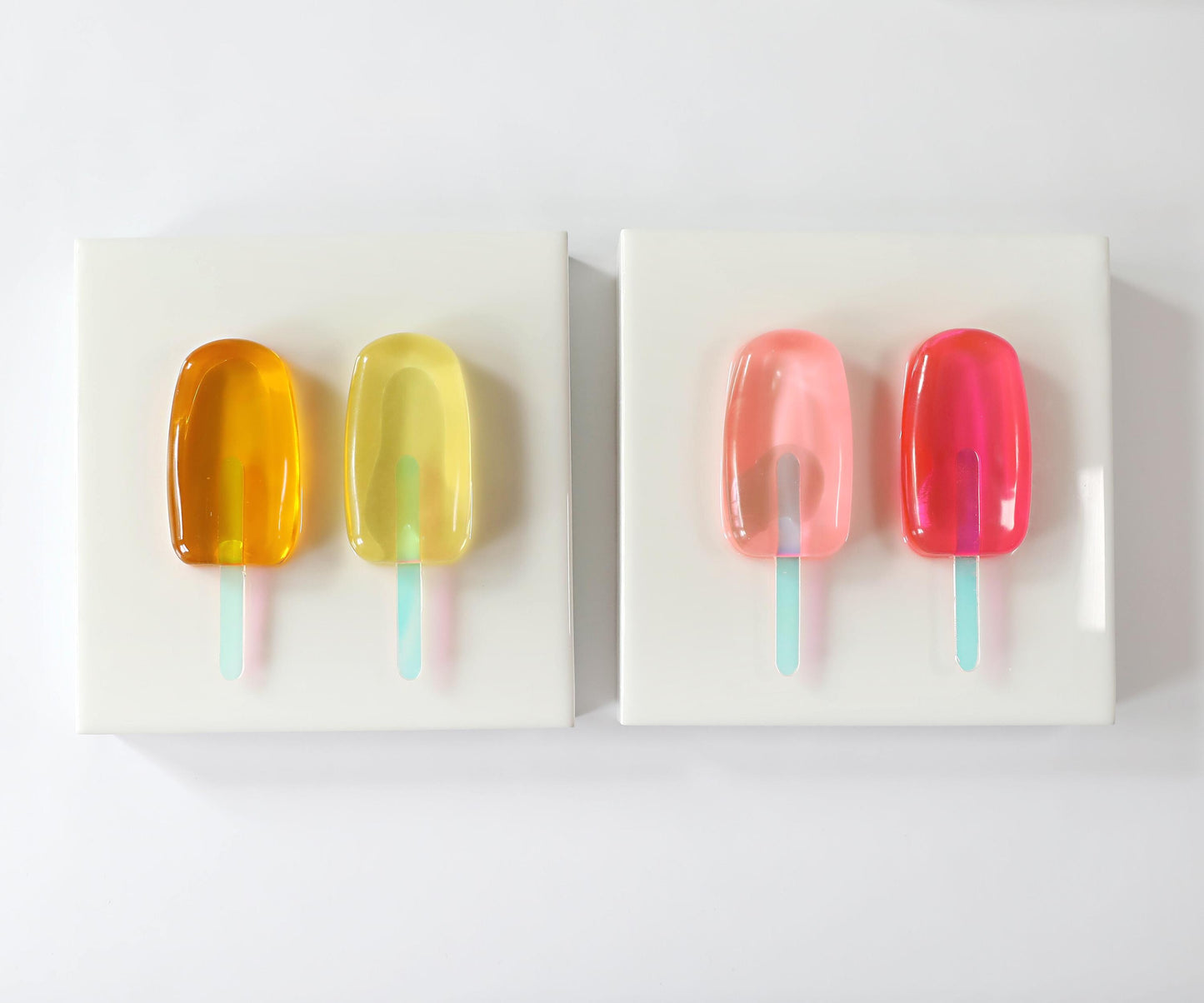 Yellow Popsicle Art, Vibrant 3D Resin Decor for Kitchen & Kids Room, Unique Summer Gift for Home Decoration