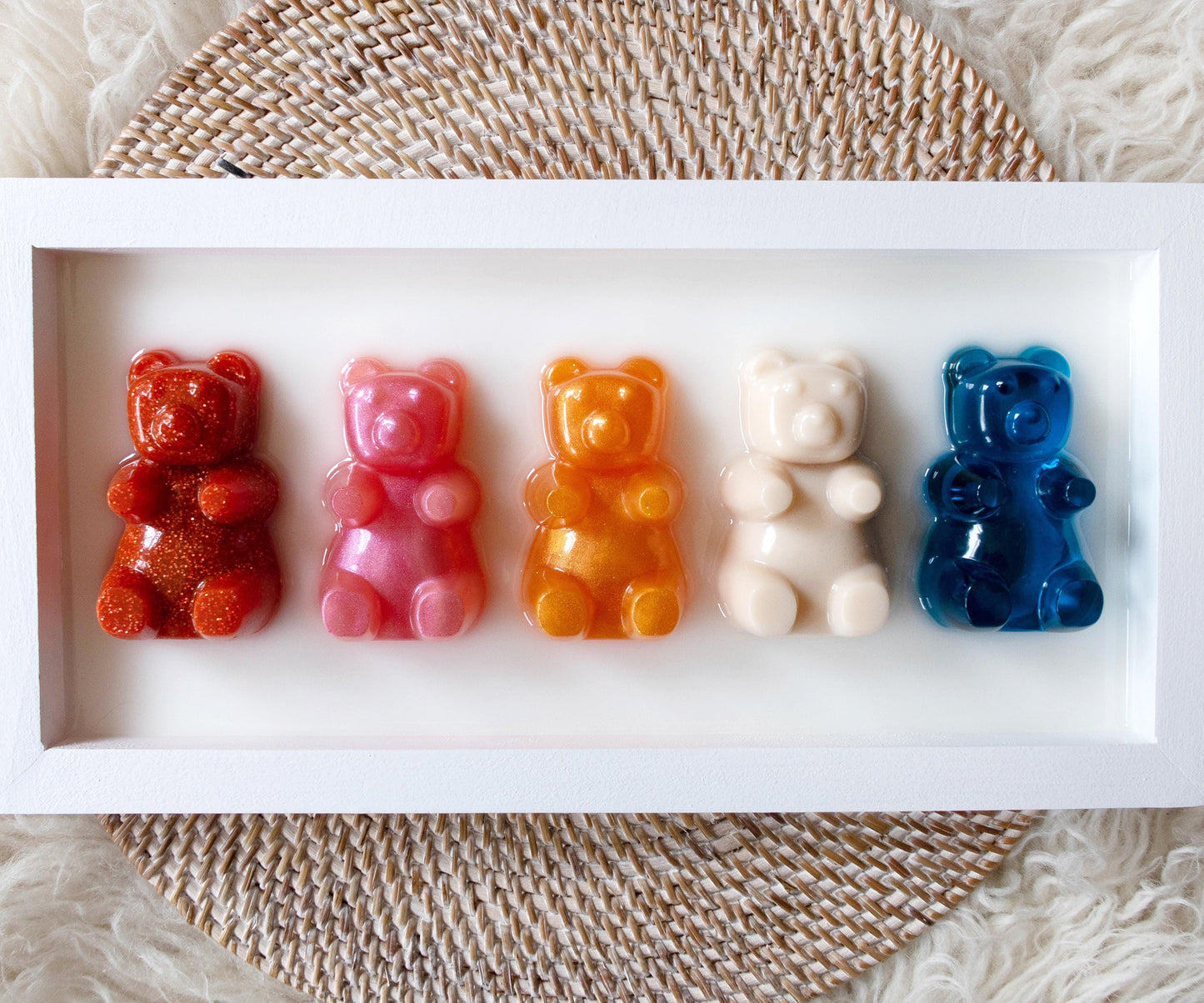Boho Gummy Bear Art, Original 3D Resin Design, Whimsical Decoration for Kid's Spaces, Perfect Gift Idea