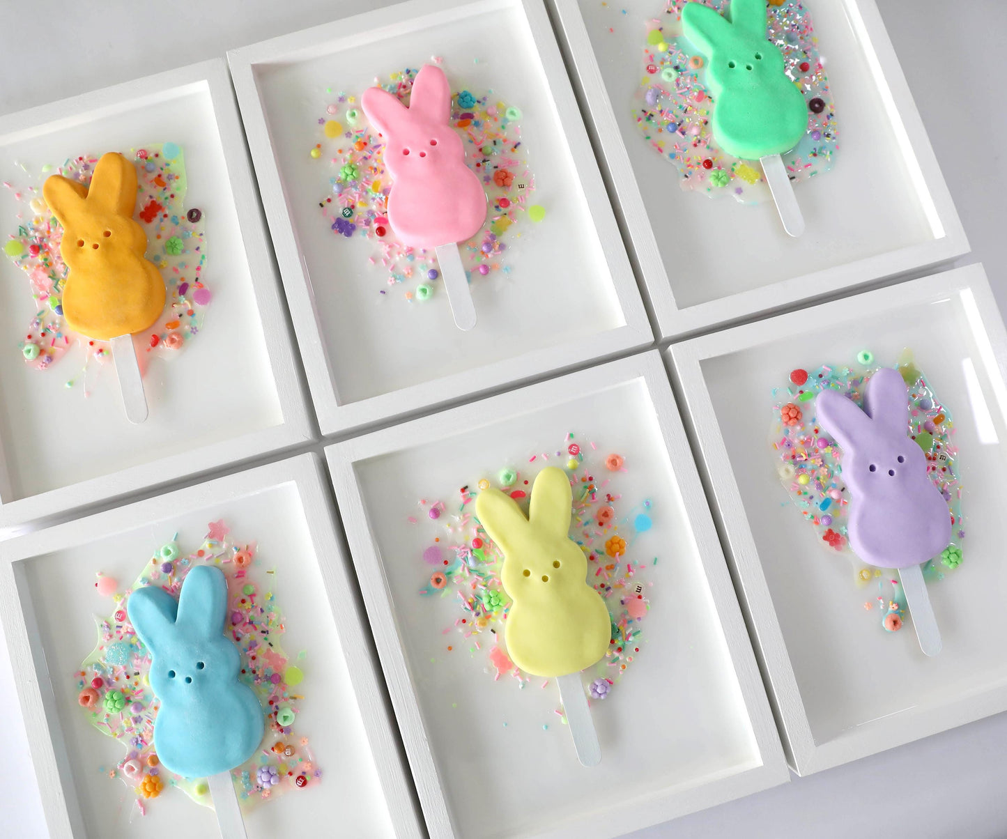 Pink Bunny Wall Art - Adorable Marshmallow Bunny Popsicle Wall Decor for Kids' Rooms, Fun Gift for Baby Showers & Nursery Decor