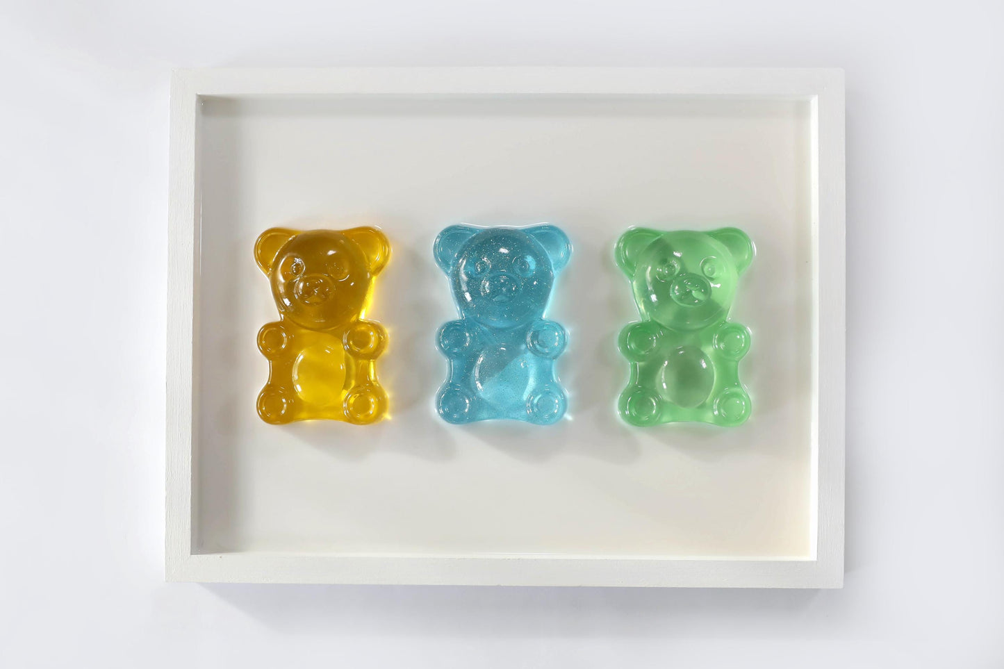 Resin Bears Baby Art Set, Unique Handmade Wall Decor for Baby's Room & Perfect Gift for New Parents