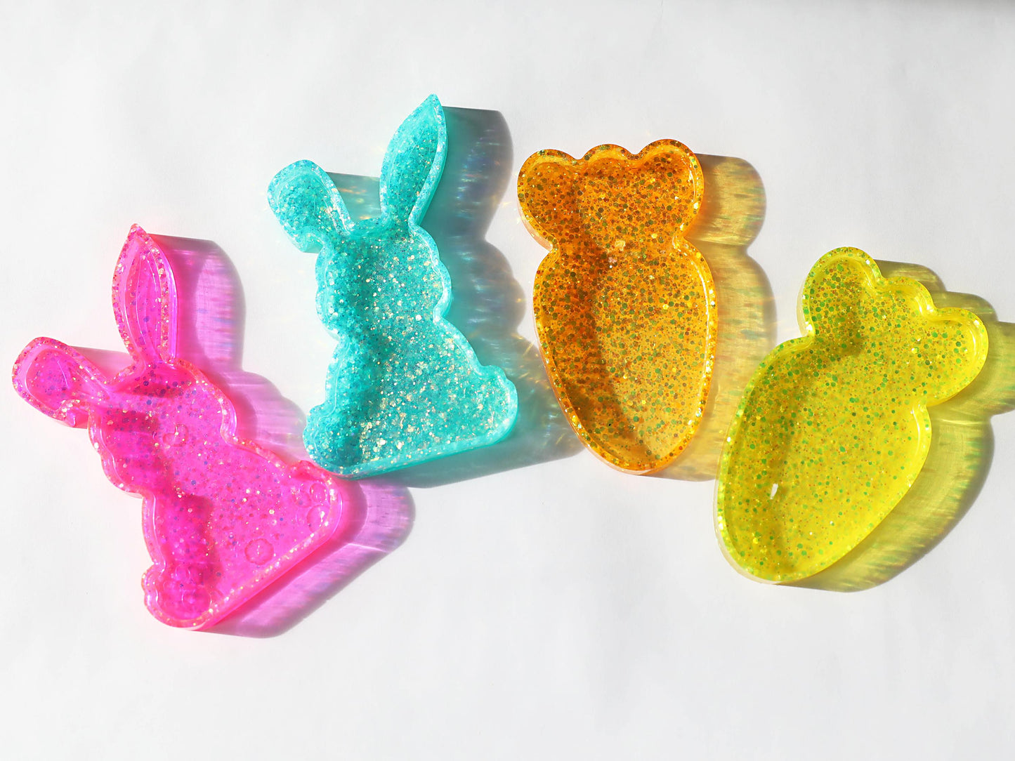 Glitter Carrot Trinket Dish, Holographic Easter Decor for Accessories, Perfect Gift for Spring and Animal Lovers