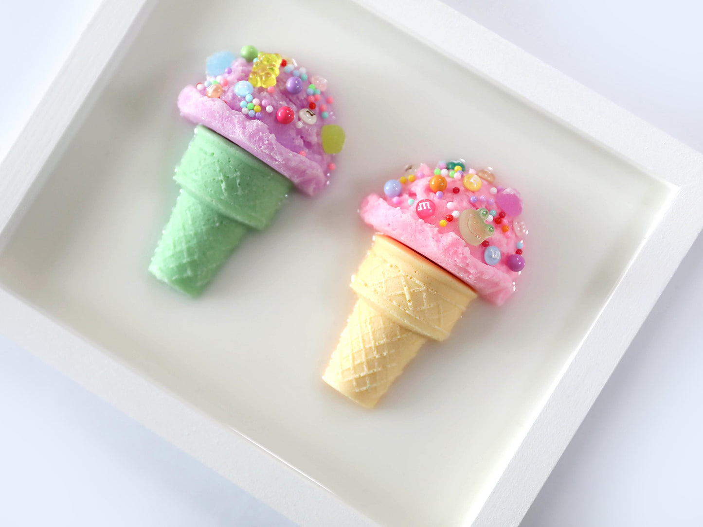 Mini Ice Cream Art, Handmade Resin 3D Pop Art for Home Decor, Unique Gift for Ice Cream Lovers