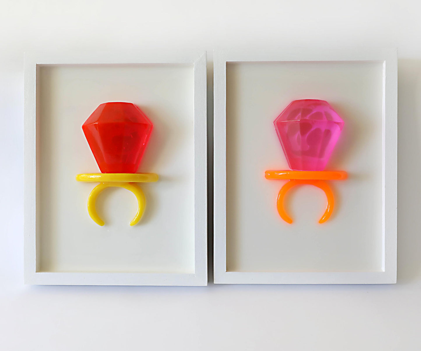 Pink Ring Pop Art, Original Handmade Wall Decor, Fun Kids Room Accent, Unique Birthday Present