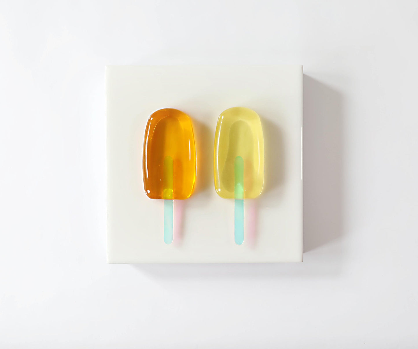 Yellow Popsicle Art, Vibrant 3D Resin Decor for Kitchen & Kids Room, Unique Summer Gift for Home Decoration