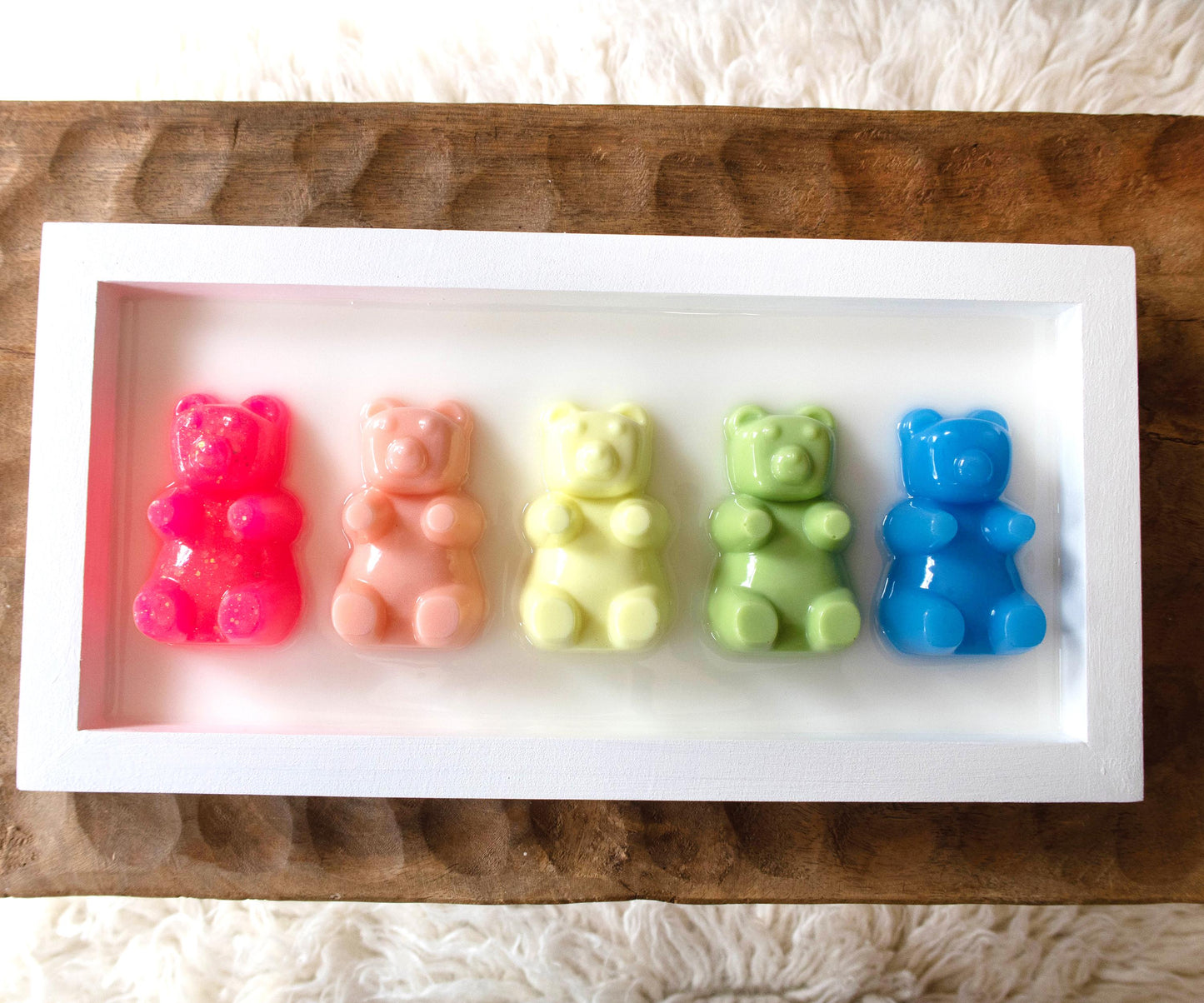 Gummy Bear Art - Handmade Rainbow Wall Decor, Cheerful Addition to Baby’s Nursery or Playroom, Fun Gift Idea!