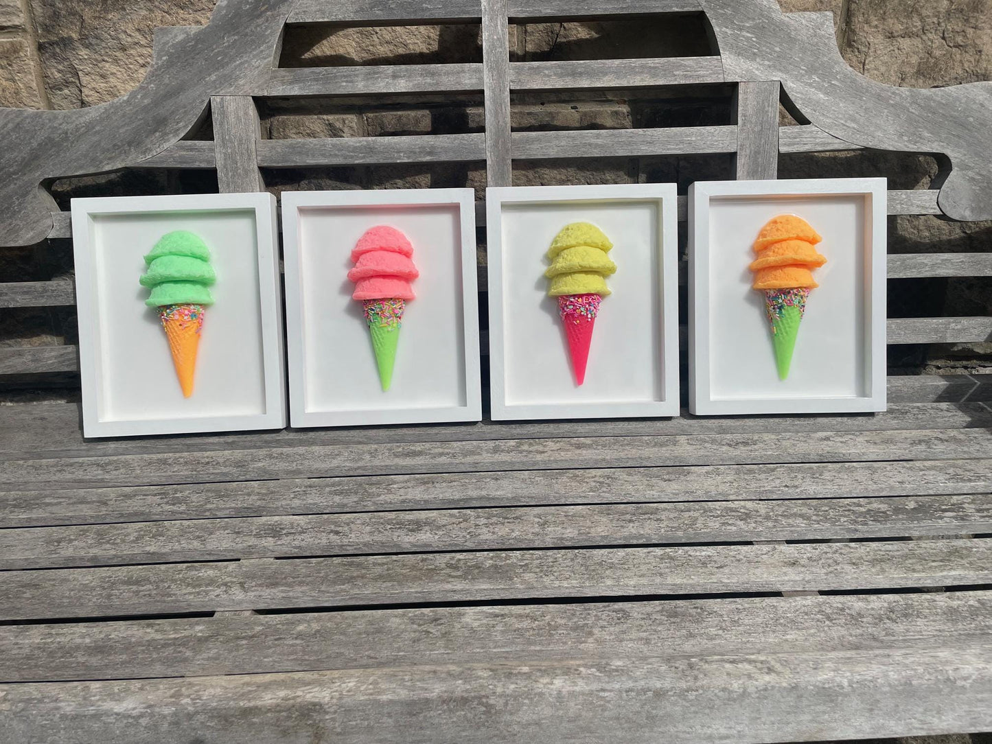 Ice Cream Wall Art Pop Art, Whimsical Sprinkles Print for Kids Rooms & Office, Bright Gift Idea