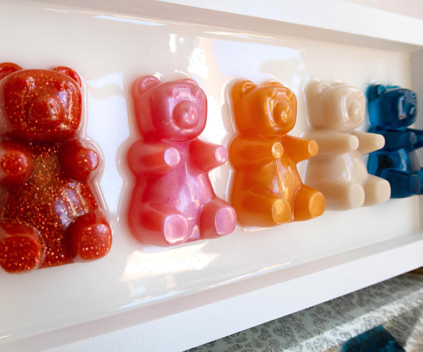 Boho Gummy Bear Art, Original 3D Resin Design, Whimsical Decoration for Kid's Spaces, Perfect Gift Idea