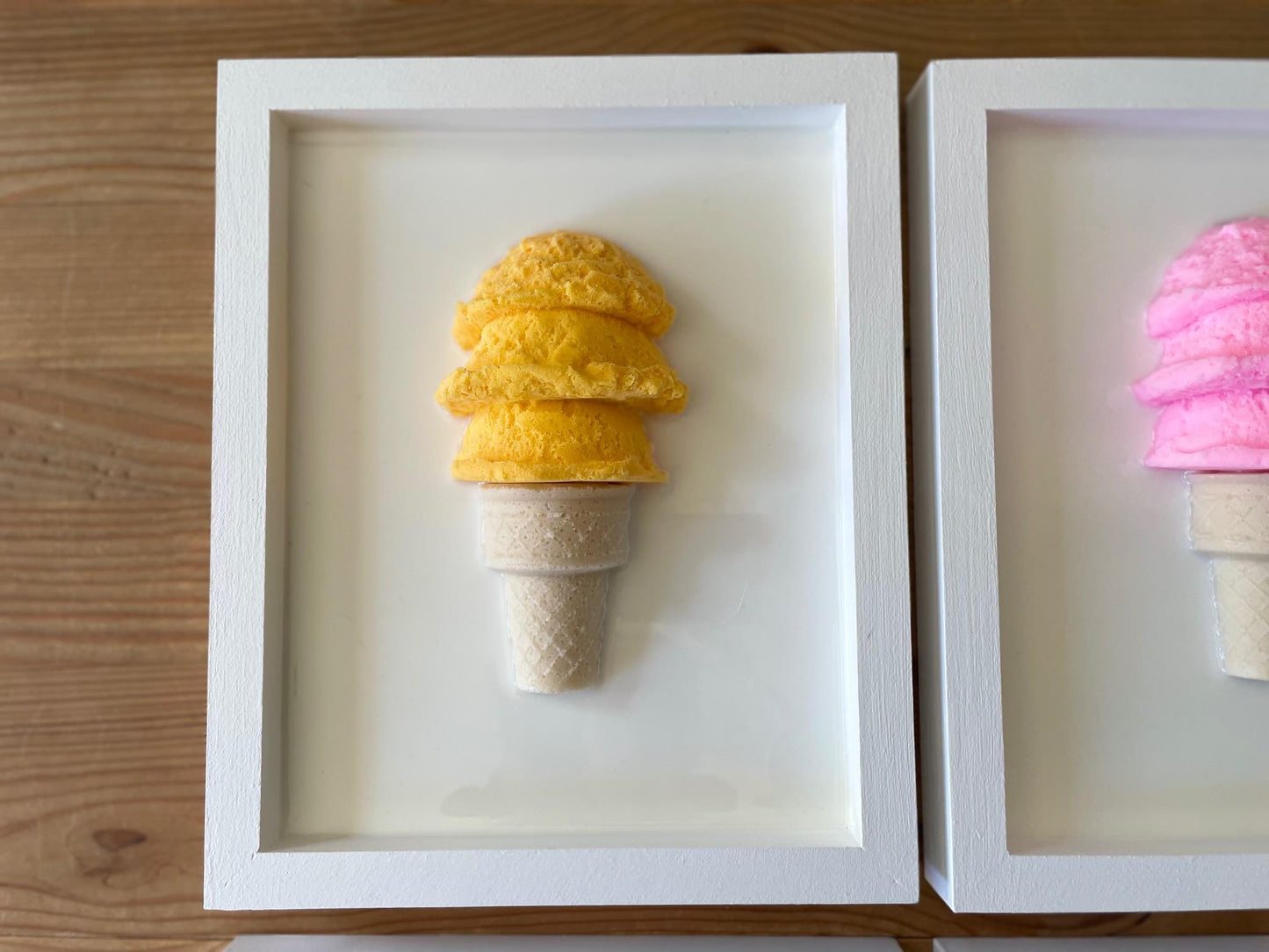 3D Ice Cream Art, Vibrant Crowned Kids Room Decor, Playroom Accent Gift for Child’s Birthday