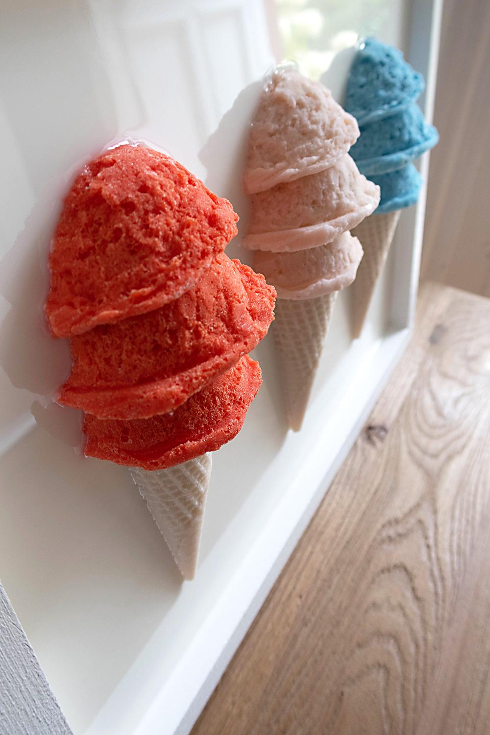 Vibrant Resin Ice Cream Artwork, Hand Crafted Resin Wall Art Collection