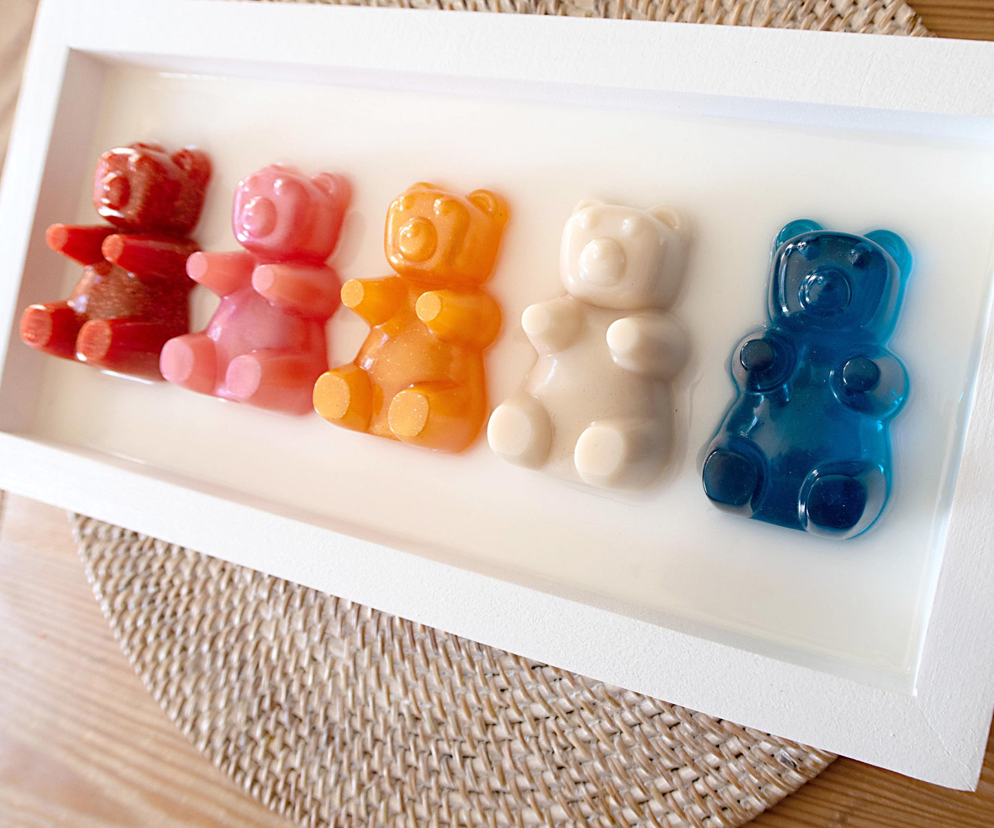 Boho Gummy Bear Art, Original 3D Resin Design, Whimsical Decoration for Kid's Spaces, Perfect Gift Idea