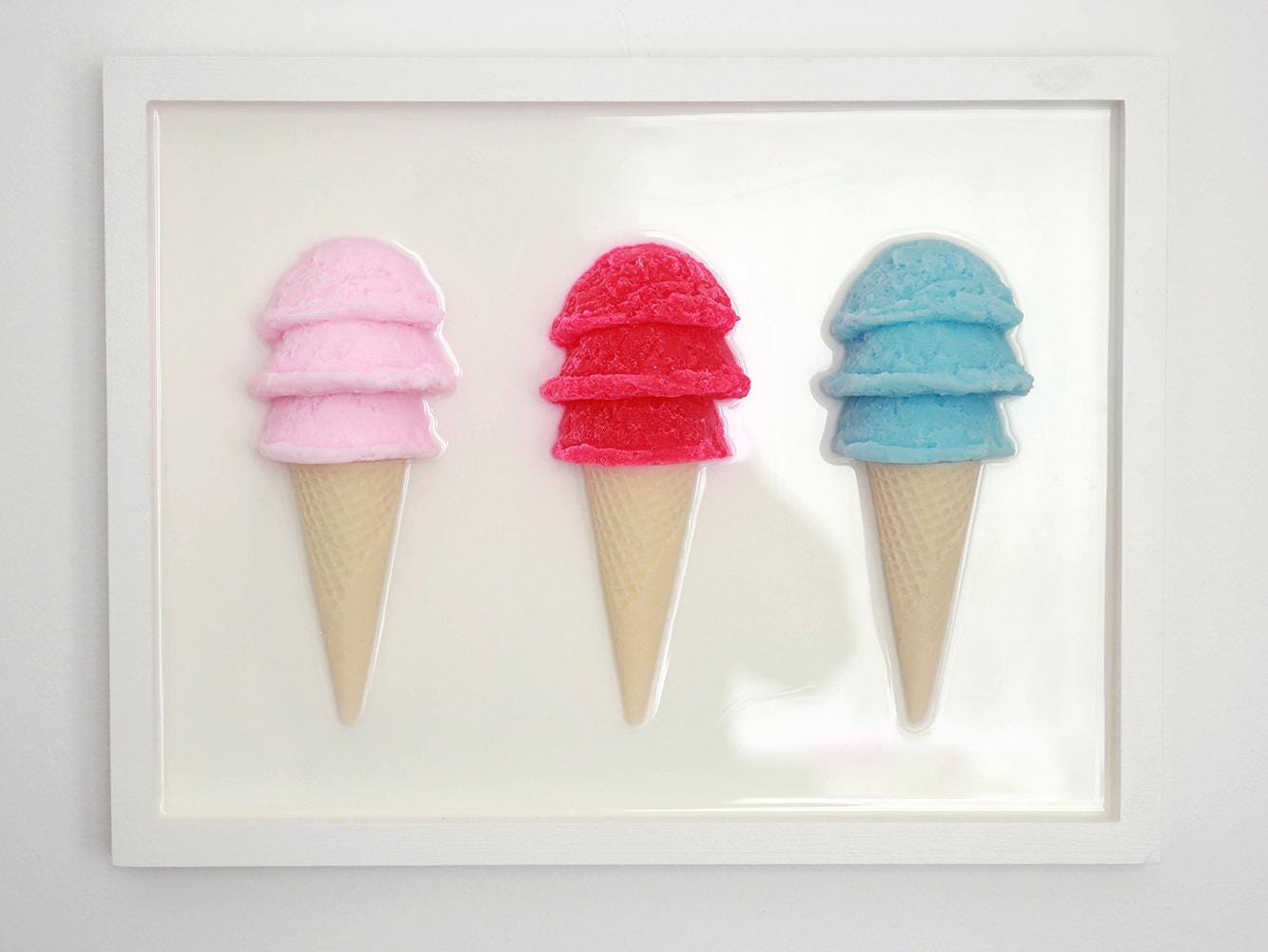 Charming Ice Cream Themed Framed Wall Artwork for Kid's Rooms