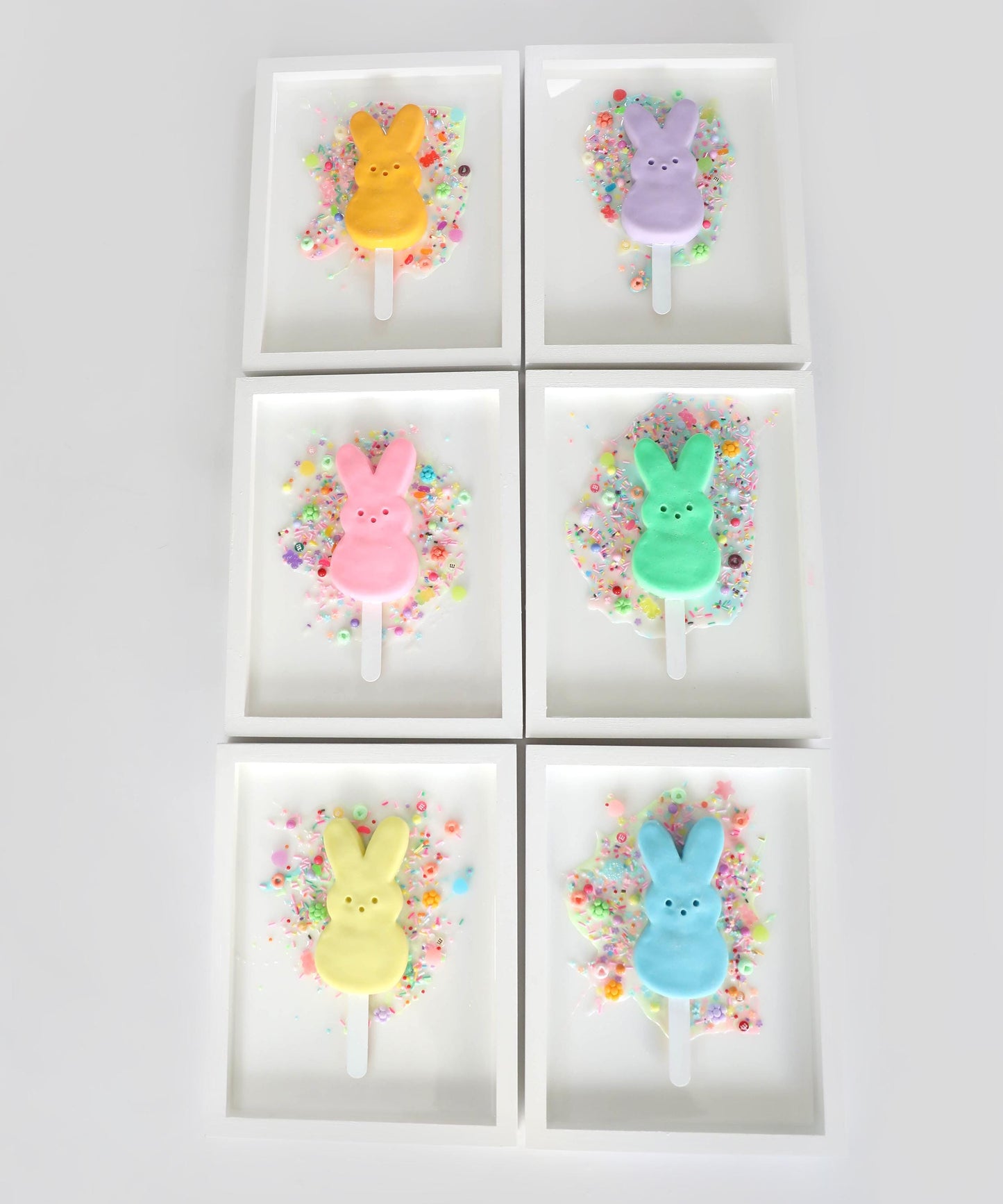 Pink Bunny Wall Art - Adorable Marshmallow Bunny Popsicle Wall Decor for Kids' Rooms, Fun Gift for Baby Showers & Nursery Decor