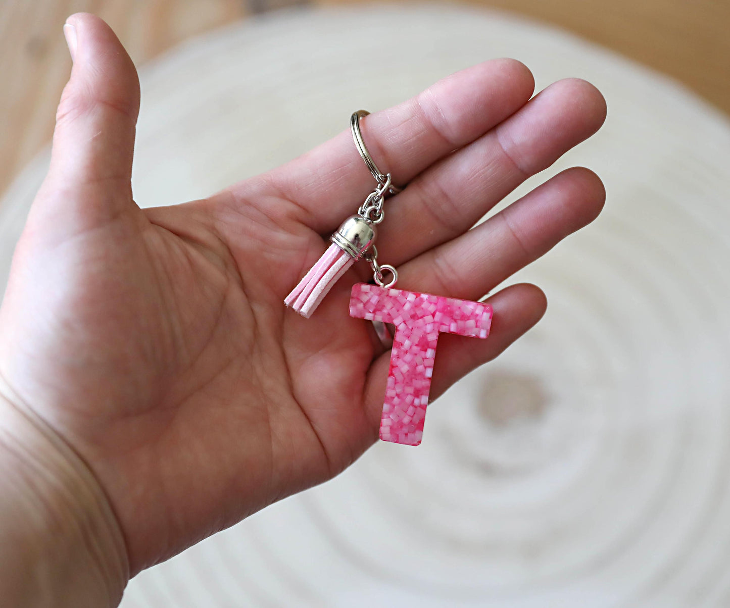 Made to Order Custom Keyring, Handmade Resin Keychain in Choice of Colours, Ideal Gift for Her