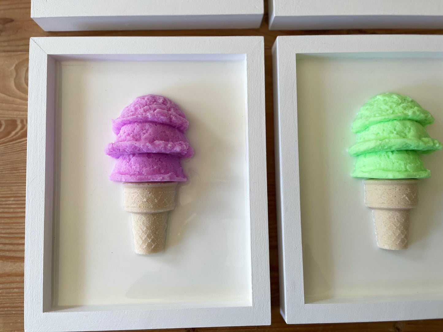 3D Ice Cream Art, Vibrant Crowned Kids Room Decor, Playroom Accent Gift for Child’s Birthday