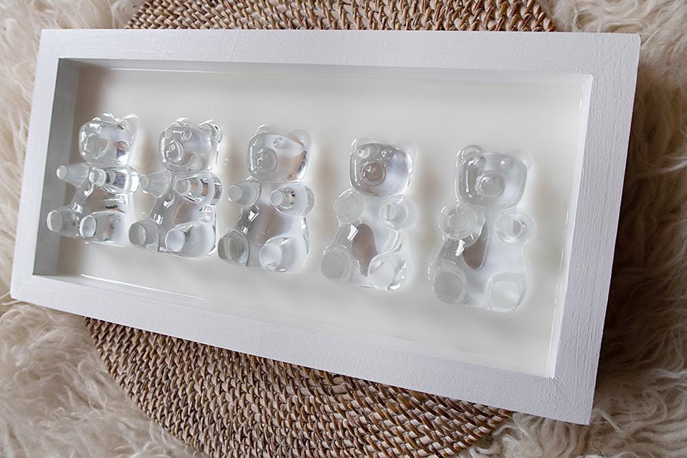 3D Pop Art Gummy Bear Candy Wall Decor / Nostalgic Resin Hanging Art