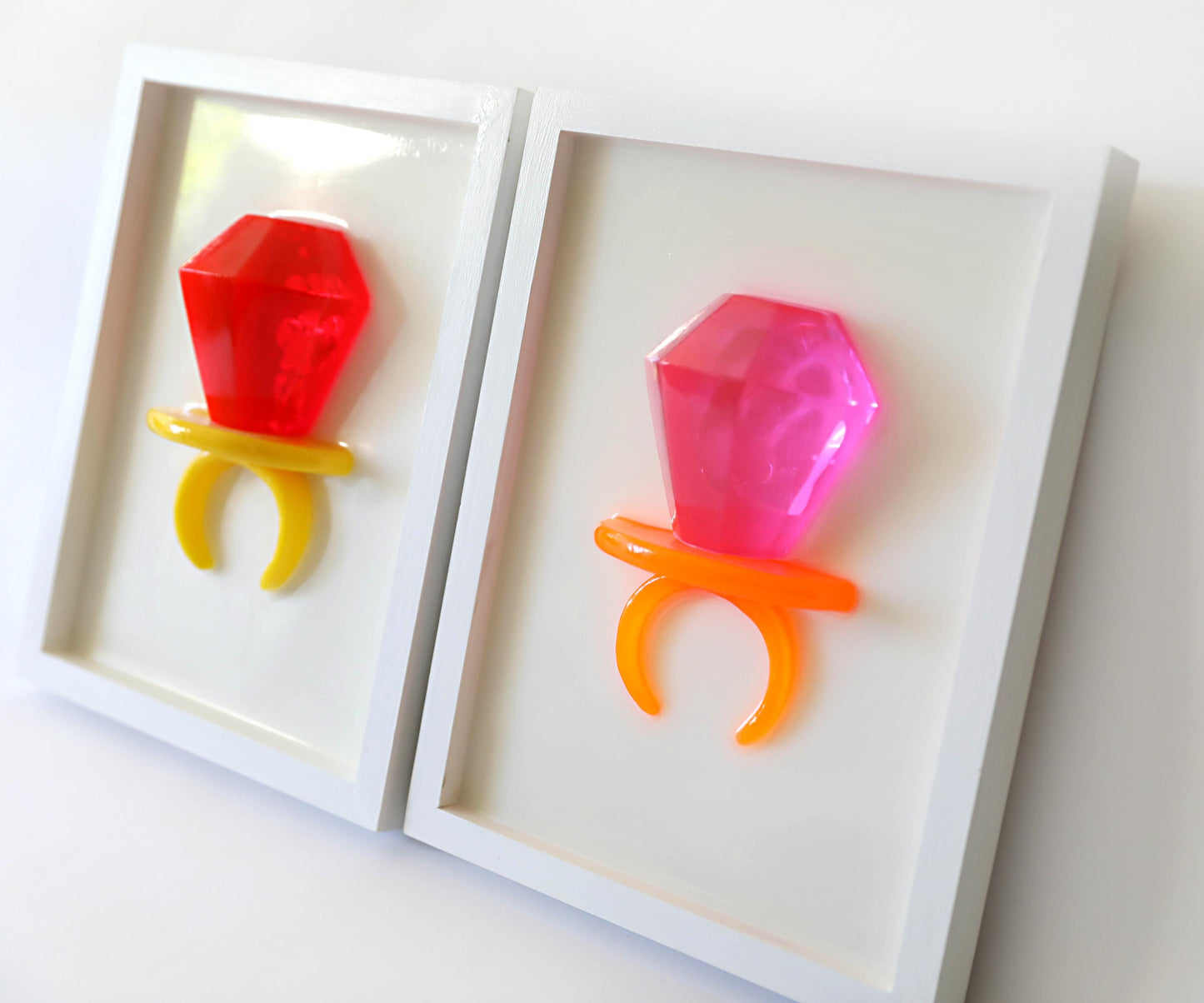 Pink Ring Pop Art, Original Handmade Wall Decor, Fun Kids Room Accent, Unique Birthday Present