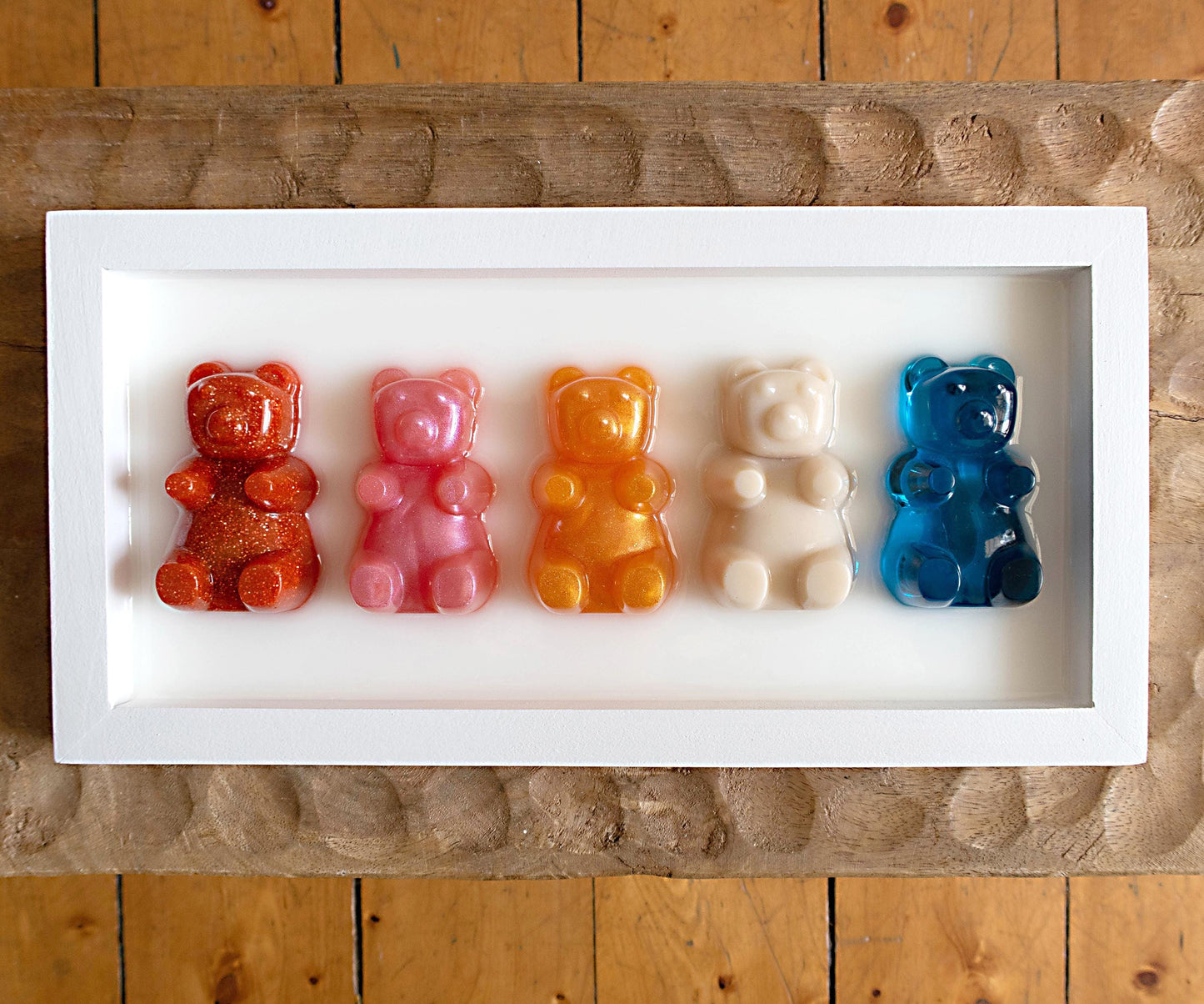 Boho Gummy Bear Art, Original 3D Resin Design, Whimsical Decoration for Kid's Spaces, Perfect Gift Idea