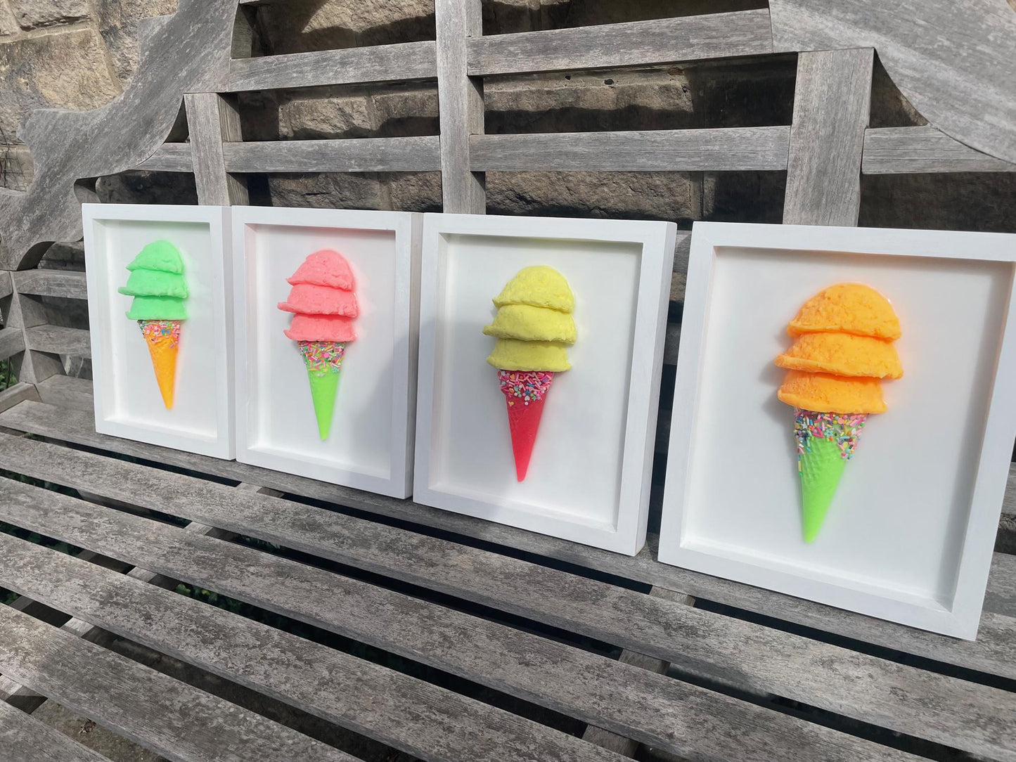 Ice Cream Wall Art Pop Art, Whimsical Sprinkles Print for Kids Rooms & Office, Bright Gift Idea