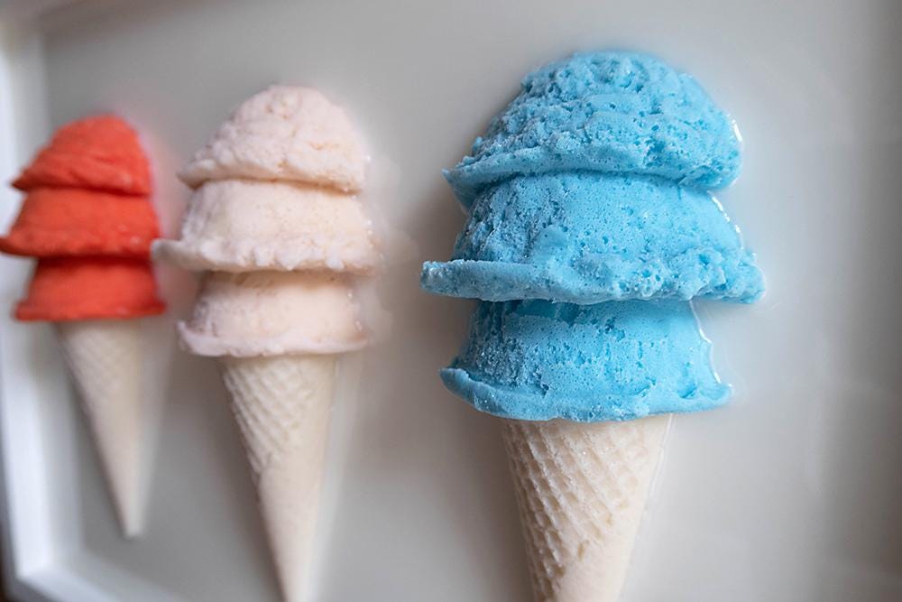 Vibrant Resin Ice Cream Artwork, Hand Crafted Resin Wall Art Collection