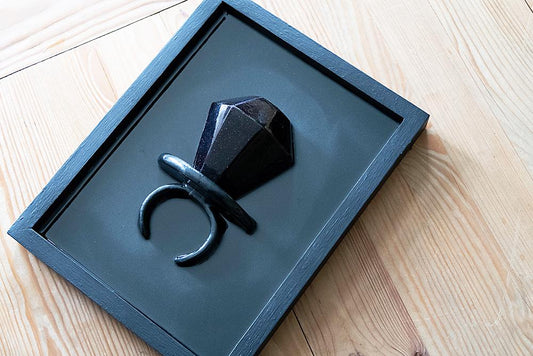 Handmade Black Resin Lollipop Art - Retro British Candy Decoration, Unique Birthday Decor