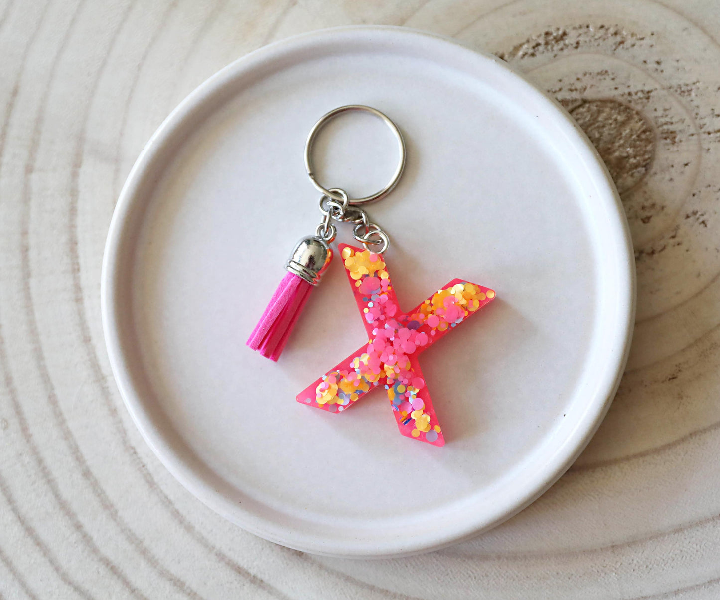 Made to Order Custom Keyring, Handmade Resin Keychain in Choice of Colours, Ideal Gift for Her