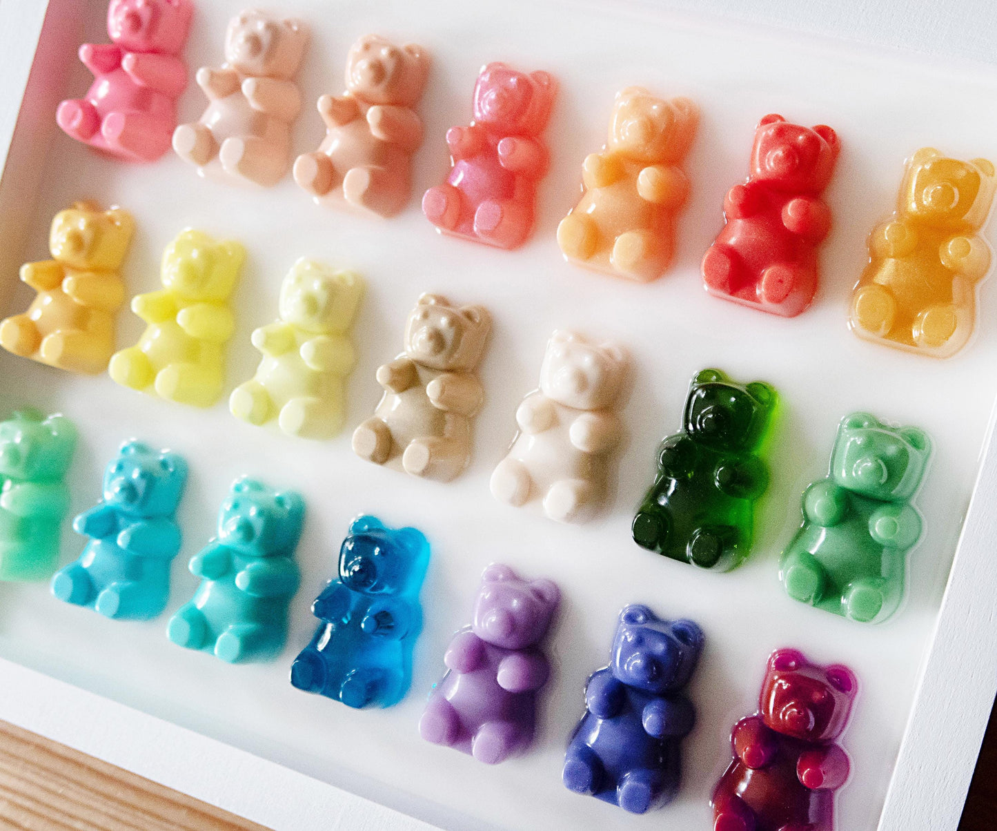 Resin Gummy Bears Art, Rainbow Handmade Wall Decor, Brighten Home Gift