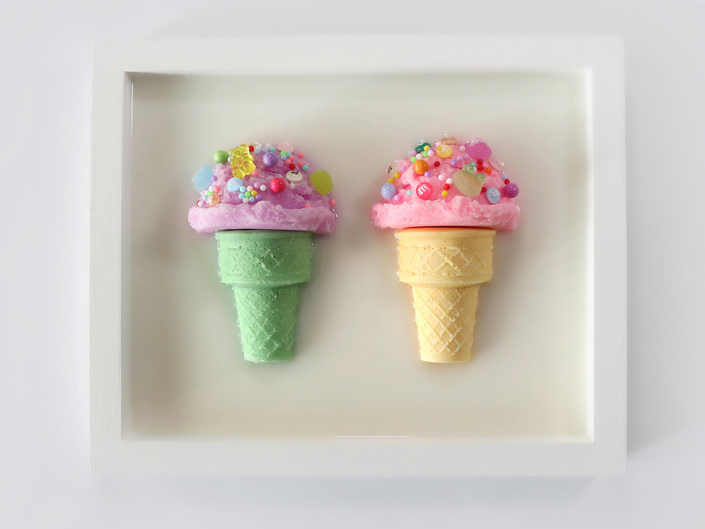 Mini Ice Cream Art, Handmade Resin 3D Pop Art for Home Decor, Unique Gift for Ice Cream Lovers