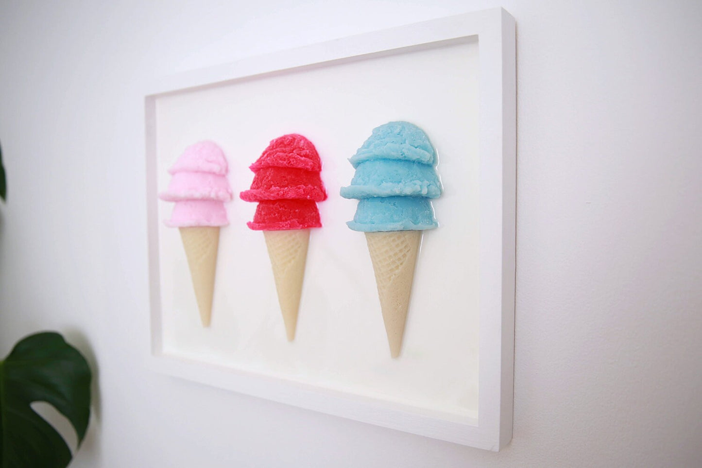Charming Ice Cream Themed Framed Wall Artwork for Kid's Rooms