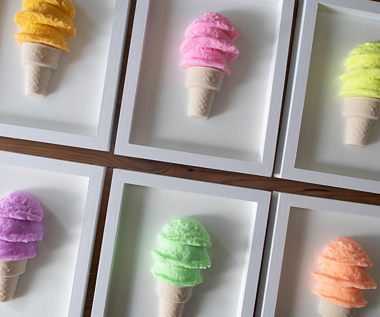 3D Resin Ice Cream Sculpture Wall Art with Crown | Modern Home Decor & Sweet Treat Design for Kids' Room