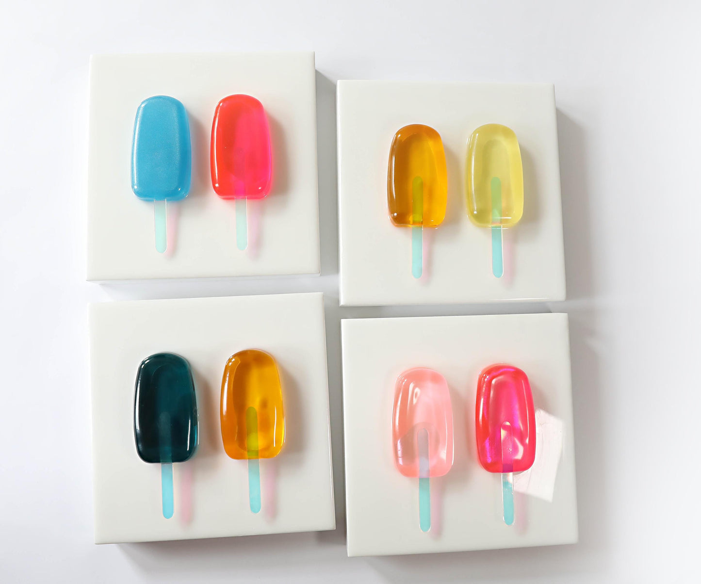 Yellow Popsicle Art, Vibrant 3D Resin Decor for Kitchen & Kids Room, Unique Summer Gift for Home Decoration