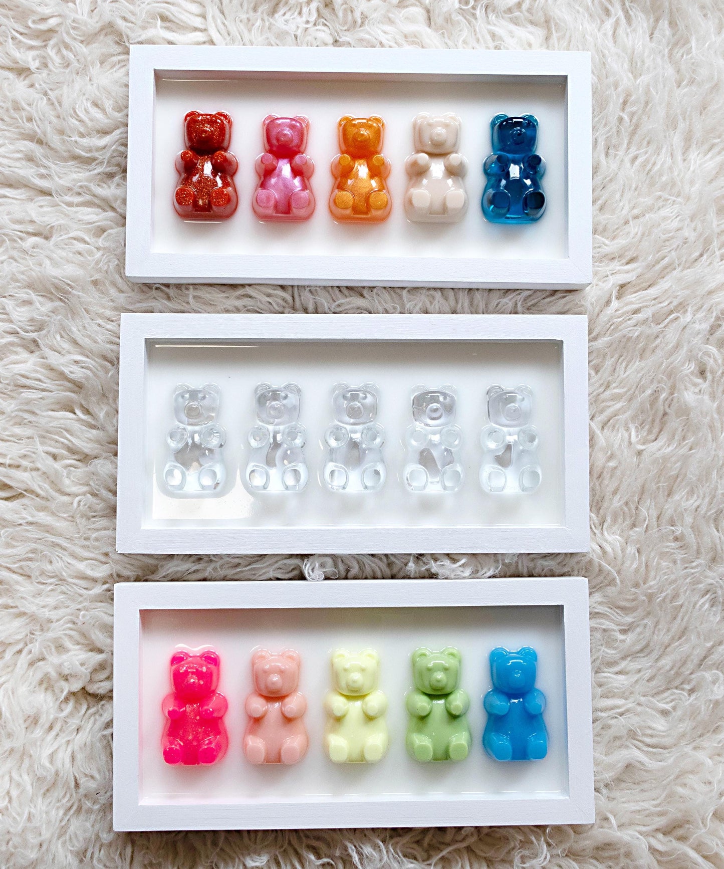 Gummy Bear Art - Handmade Rainbow Wall Decor, Cheerful Addition to Baby’s Nursery or Playroom, Fun Gift Idea!