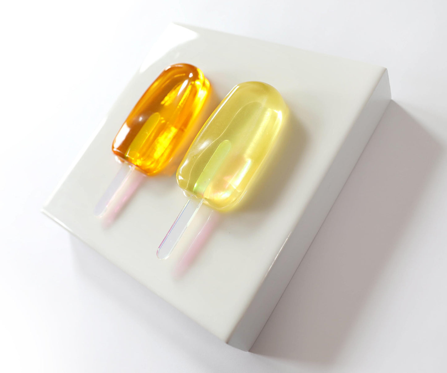 Yellow Popsicle Art, Vibrant 3D Resin Decor for Kitchen & Kids Room, Unique Summer Gift for Home Decoration