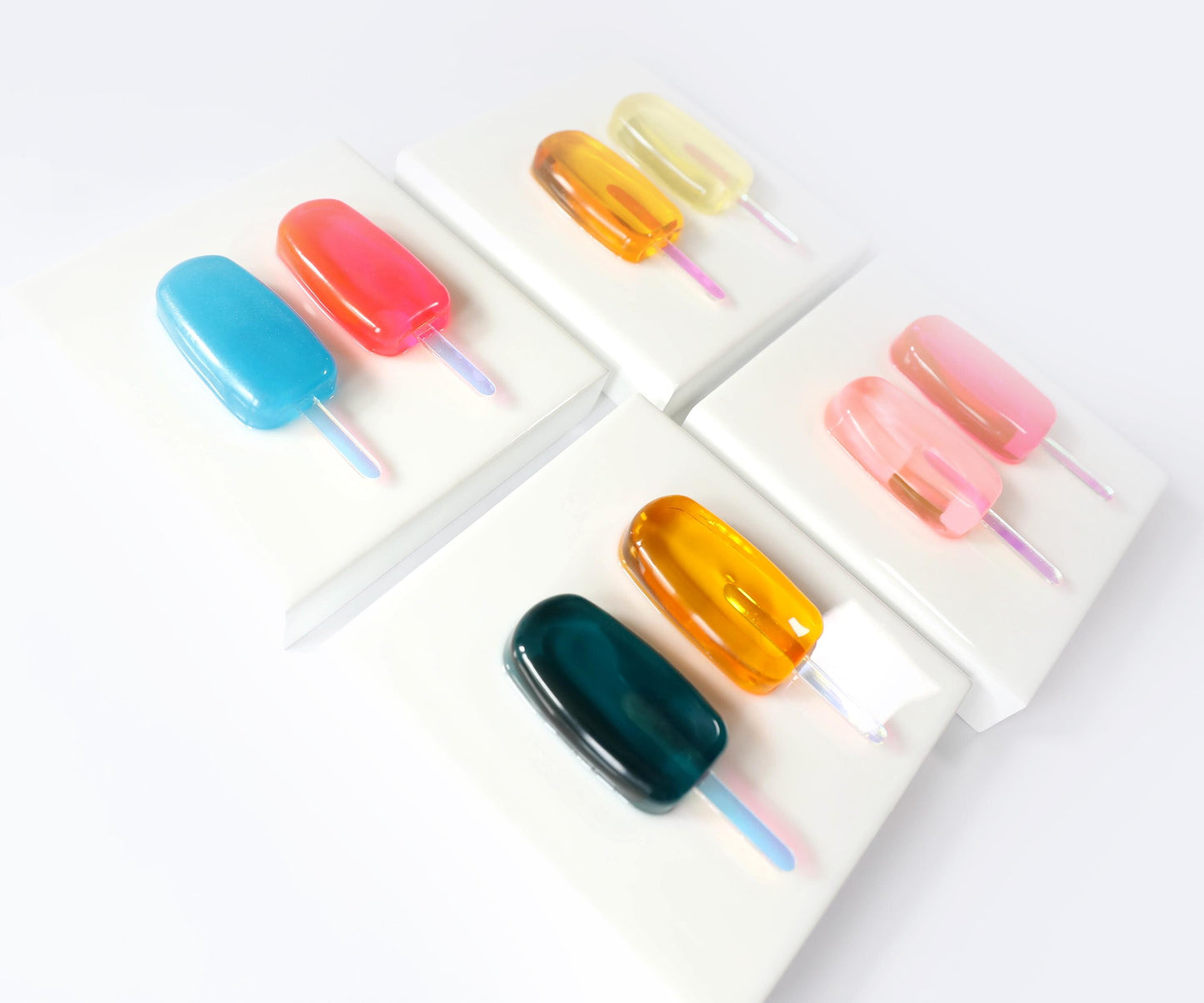 Yellow Popsicle Art, Vibrant 3D Resin Decor for Kitchen & Kids Room, Unique Summer Gift for Home Decoration