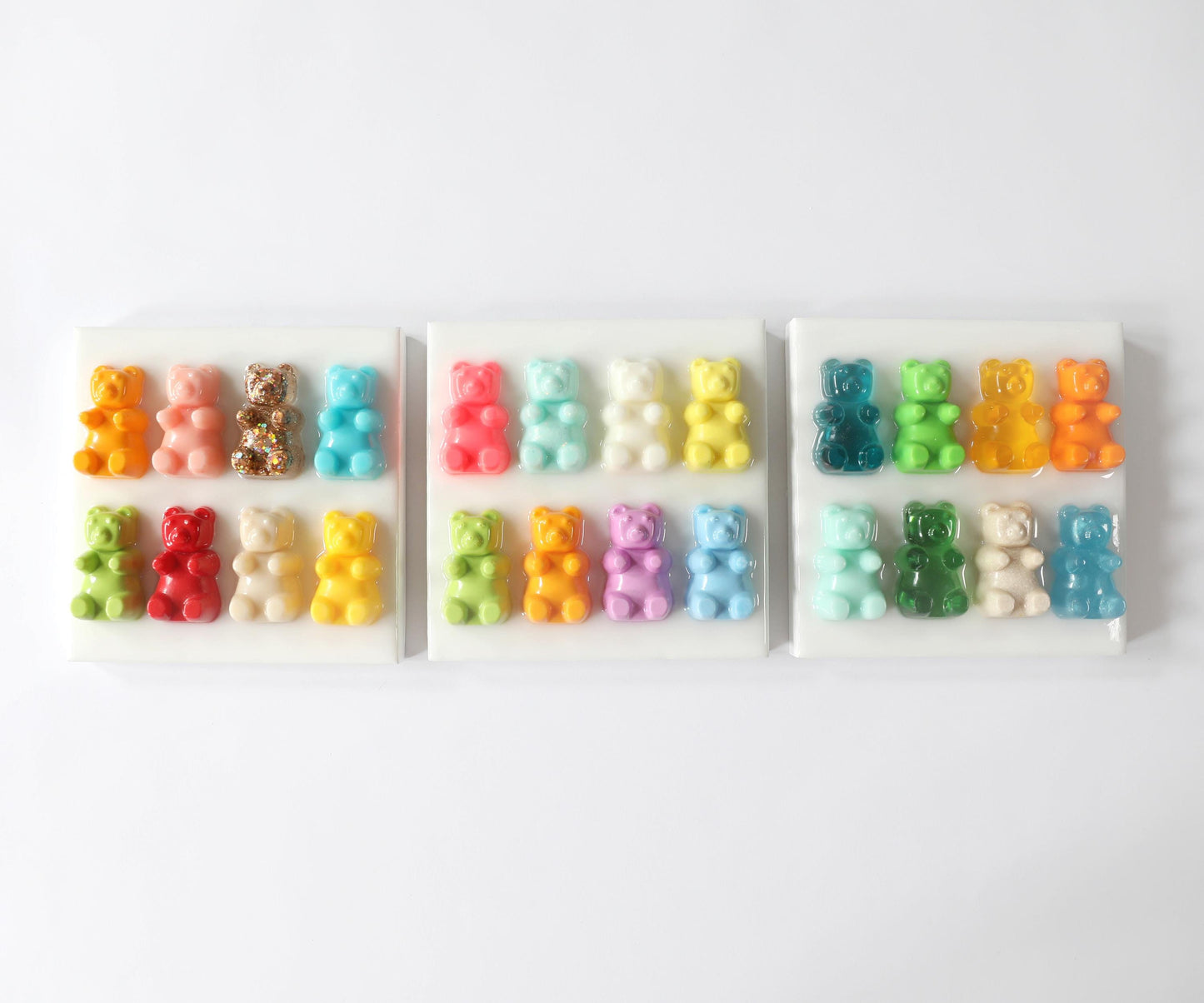 Mini Gummy Bear Wall Art, Bright Handmade 6-Inch Candy Artwork for Fun Home Decor Gift
