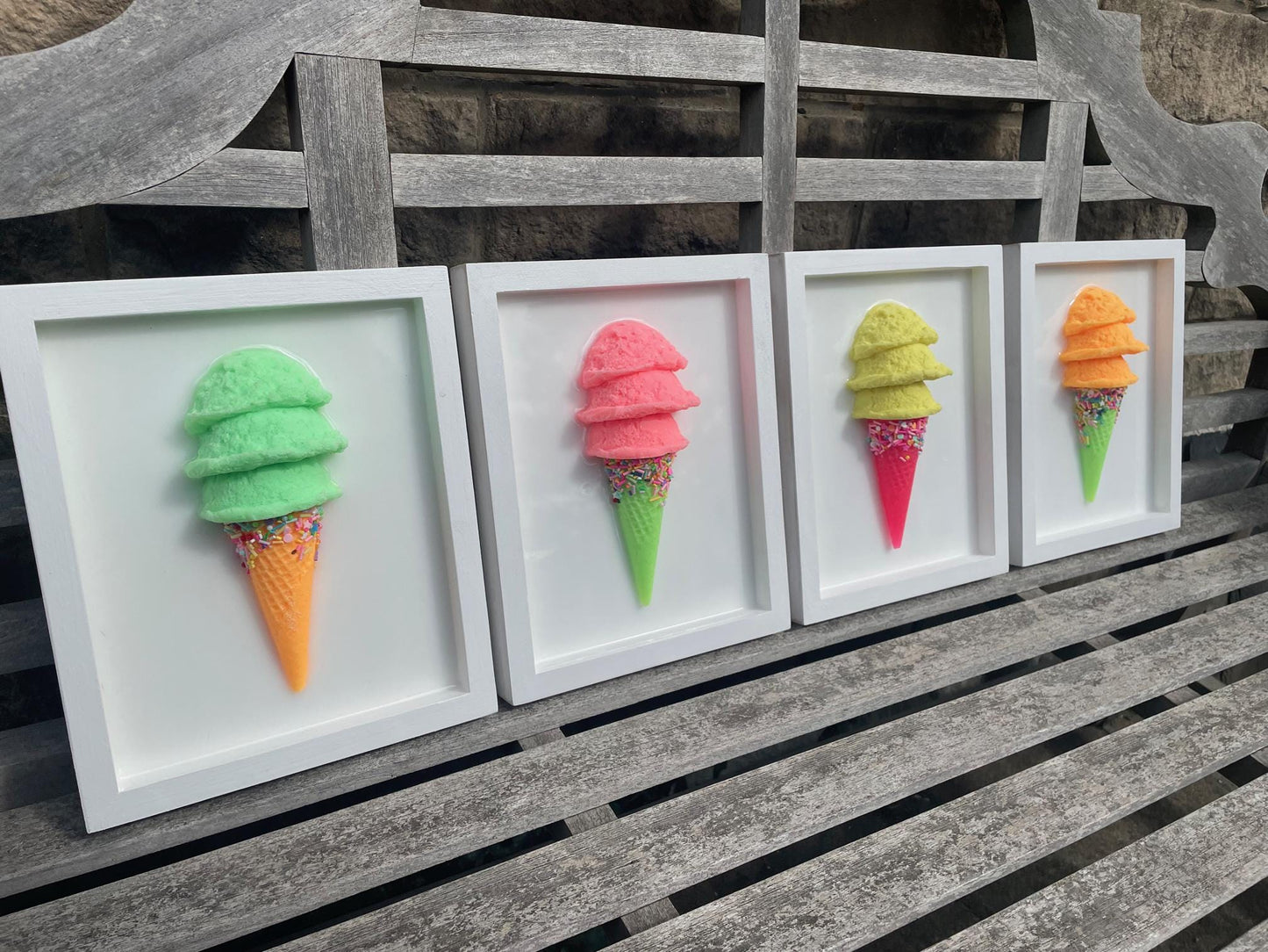 Ice Cream Wall Art Pop Art, Whimsical Sprinkles Print for Kids Rooms & Office, Bright Gift Idea