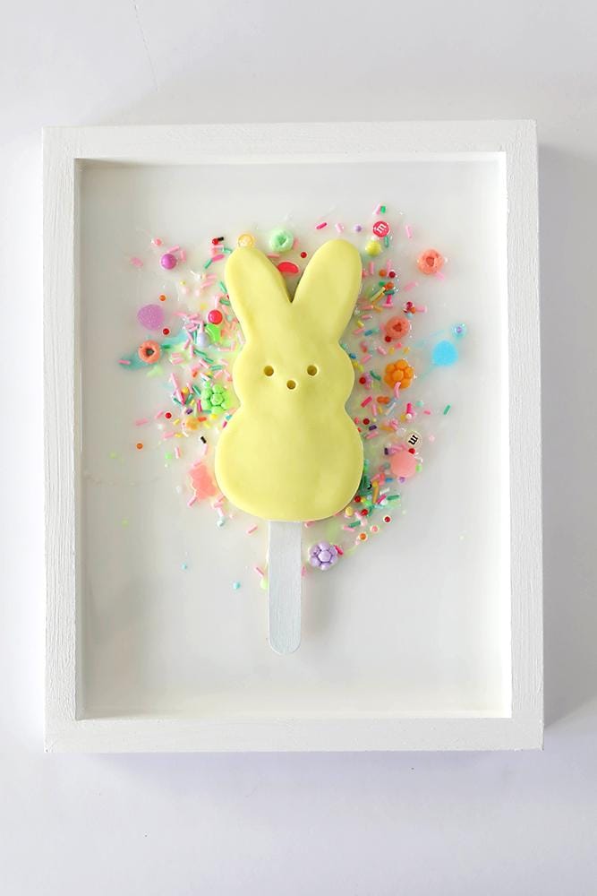 Marshmallow Bunny Popsicle Artwork, Whimsical Resin Wall Art for Child’s Room, Cute Gift for Babies & Kids’ Playrooms