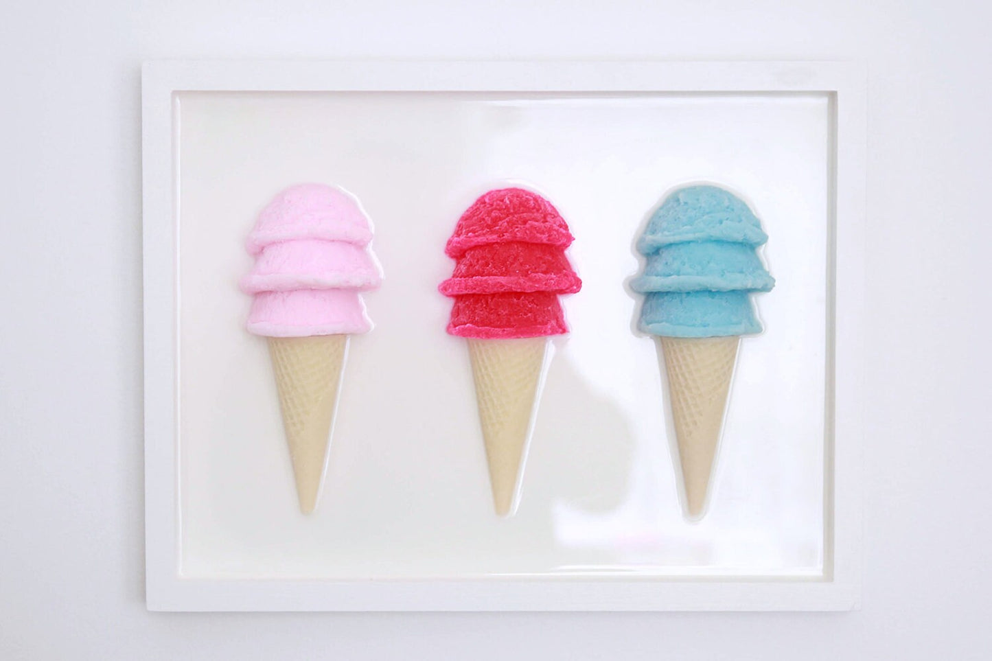 Charming Ice Cream Themed Framed Wall Artwork for Kid's Rooms